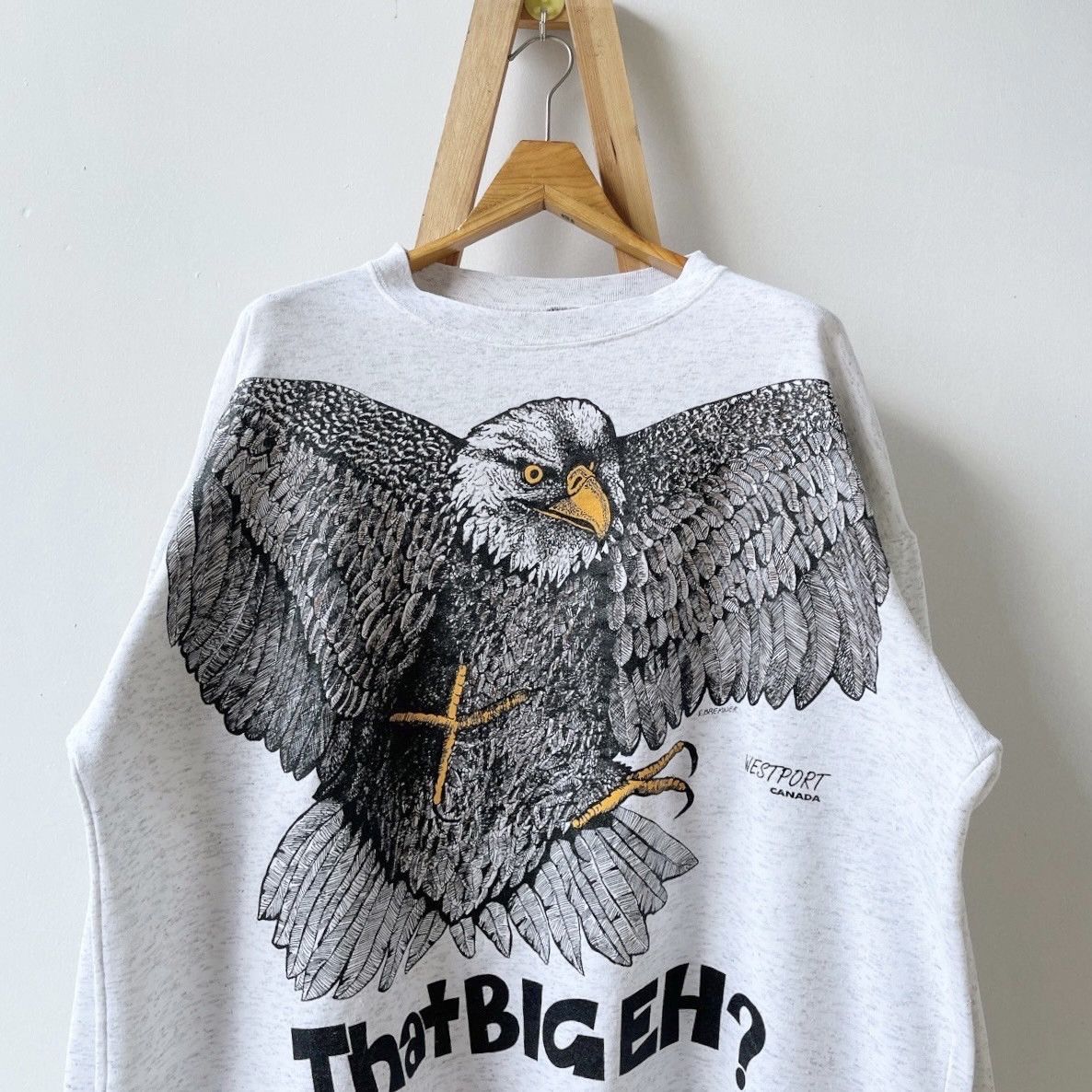 Vintage That big ah! 90s Eagle Westsport Canada sweatshirt/ XL Size US XL / EU 56 / 4 - 3 Thumbnail