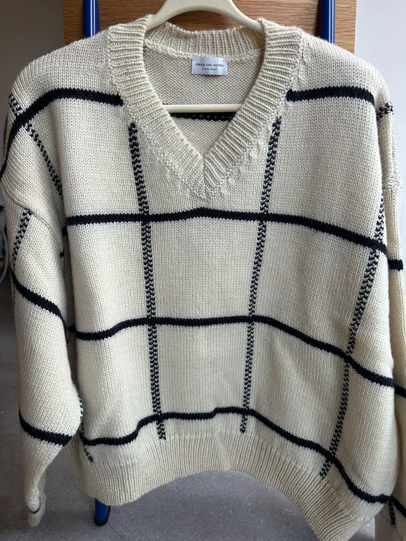 Dries Van Noten Checkered Knit Sweater