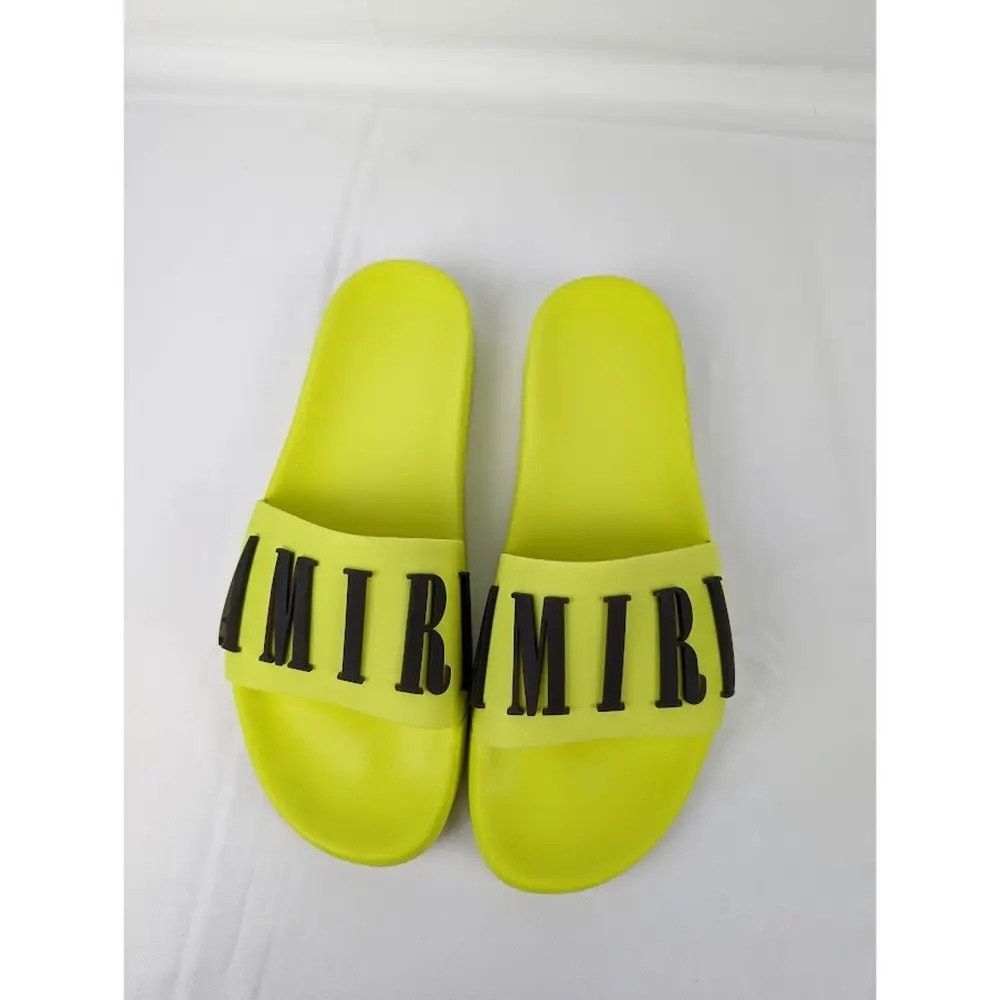 Amiri o1rshd1 Logo Pool Slide in Yellow/Black Size US 13 / EU 46 - 10 Thumbnail