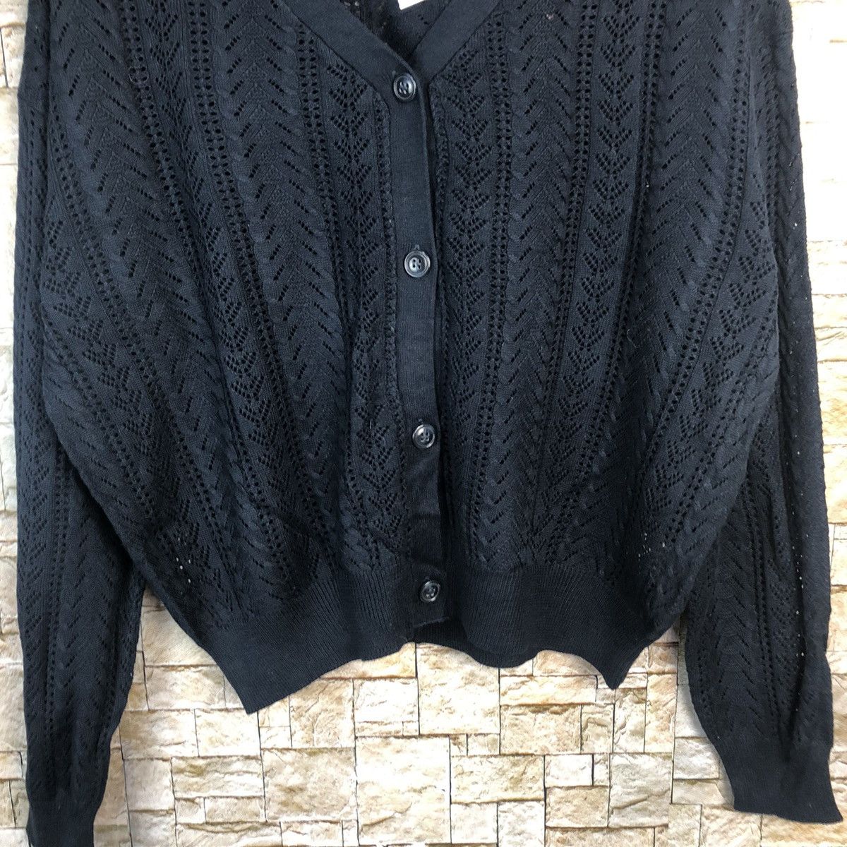 Japanese Brand A.V.V Standard Dark Blue Cardigan Knitwear #A941 Size L / US 10 / IT 46 - 6 Thumbnail