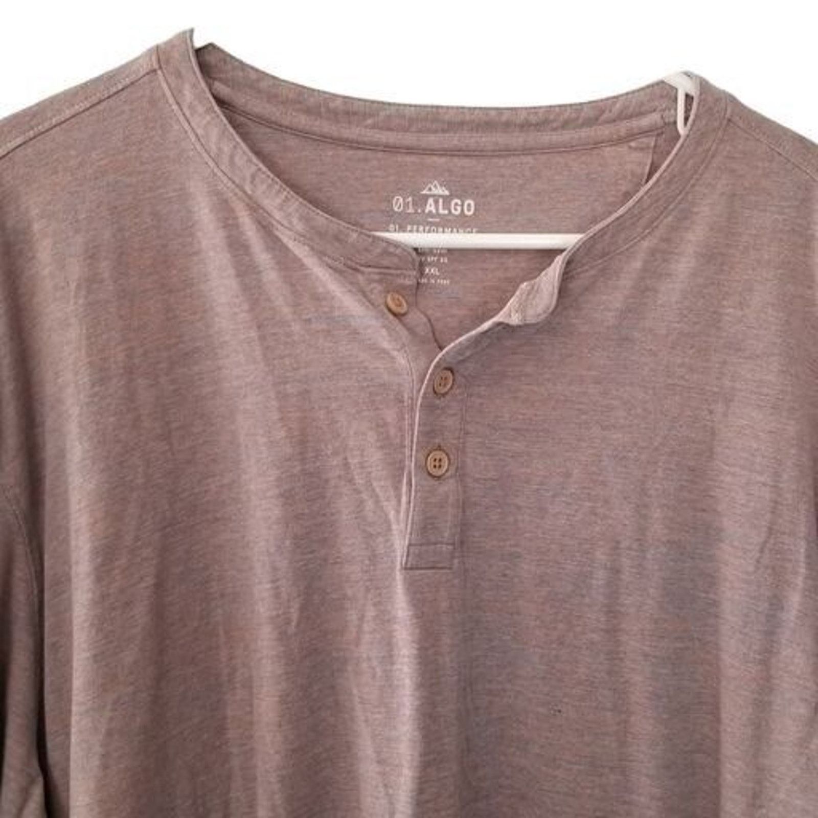 Aldo 01. Algo Mens Henley Size XXL Purple Stretch Performance Size US XXL / EU 58 / 5 - 2 Thumbnail