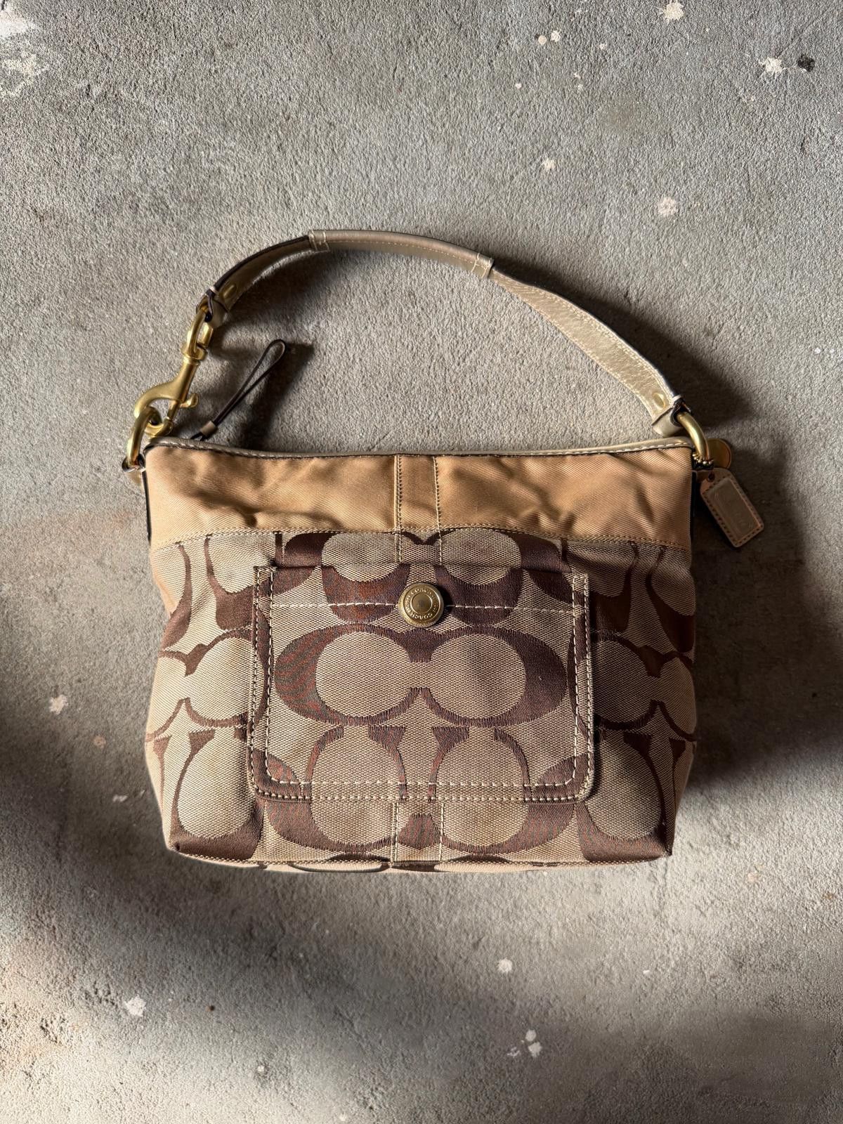 Coach Coach Signature Legacy Shoulder Bag Beige/Gold Size ONE SIZE - 1 Thumbnail