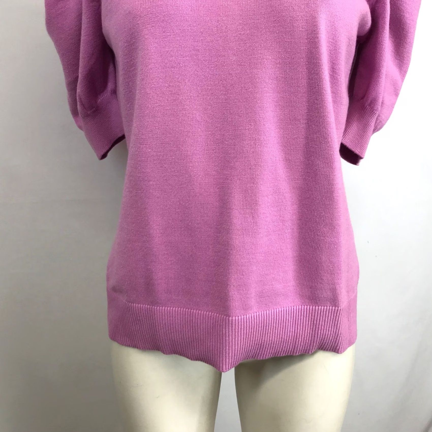 Vintage Zenana Pink Knit Sweater Top Puff Sleeve Crew Neck L Woman/XXL? Size L / US 10 / IT 46 - 3 Thumbnail