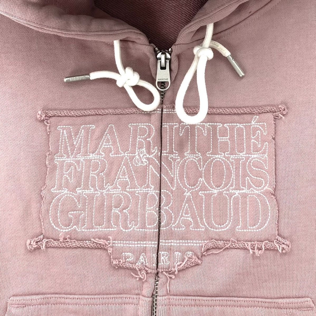 Marithe + Francois Girbaud Marithe Francois Girbaud Paris Embroidery Crop Zip Hoodie Size S / US 4 / IT 40 - 3 Thumbnail