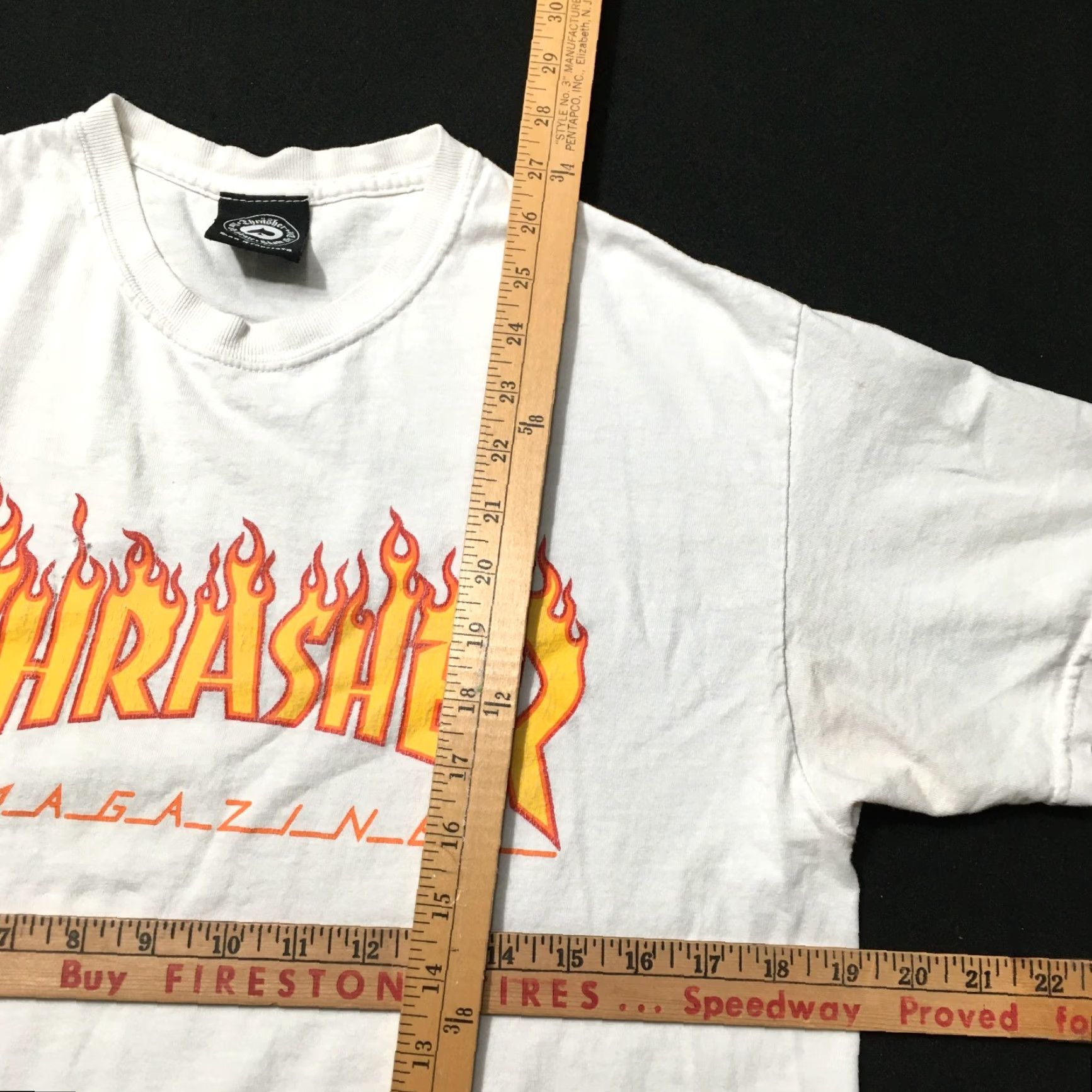 Thrasher VINTAGE Thrasher T-Shirt White Tee 90s Skater Fire Logo Graphic Print Mens M Fashion Shirt Size US M / EU 48-50 / 2 - 4 Thumbnail
