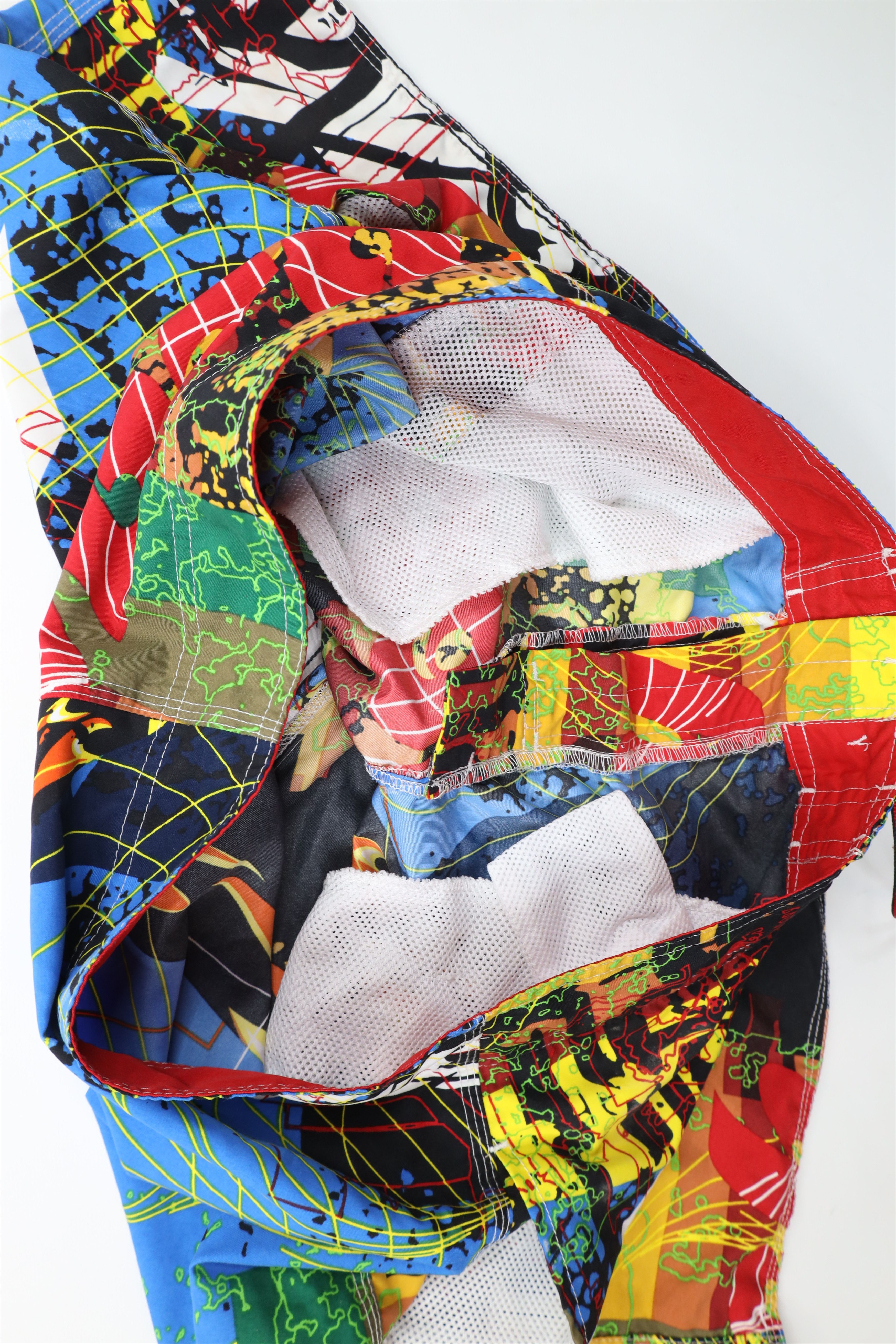 Vintage Vintage 90s Streetwear Rainbow All Over Print Board Shorts Size US 36 / EU 52 - 7 Thumbnail