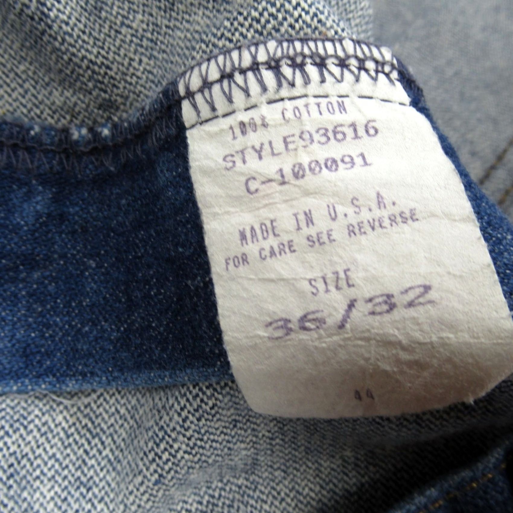 Denime VINTAGE Gen-U-Wine Texas Safety Jeans Mens 34x31 Medium Wash Denim Workwear Bootcut USA Made Size US 34 / EU 50 - 6 Thumbnail