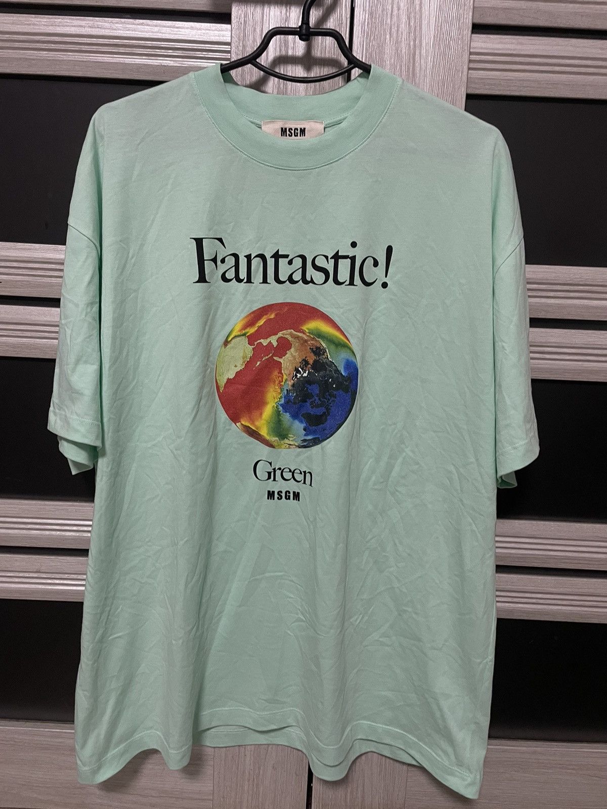 MSGM Fantastic Green Tee Earth Future T Shirt Eco