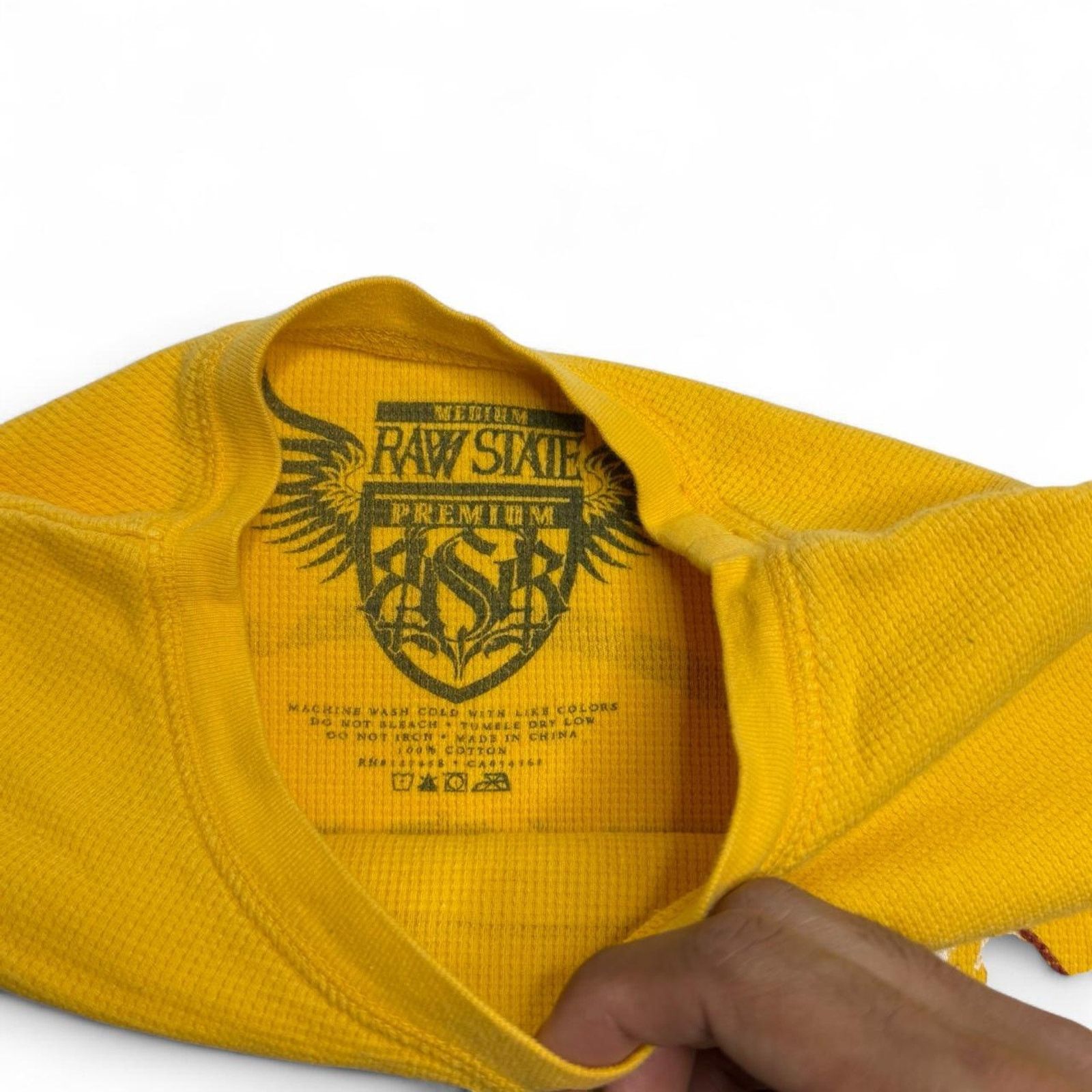 Raw State Raw State Live Free Yellow Thermal Long Sleeve Shirt Size M Size US M / EU 48-50 / 2 - 4 Thumbnail