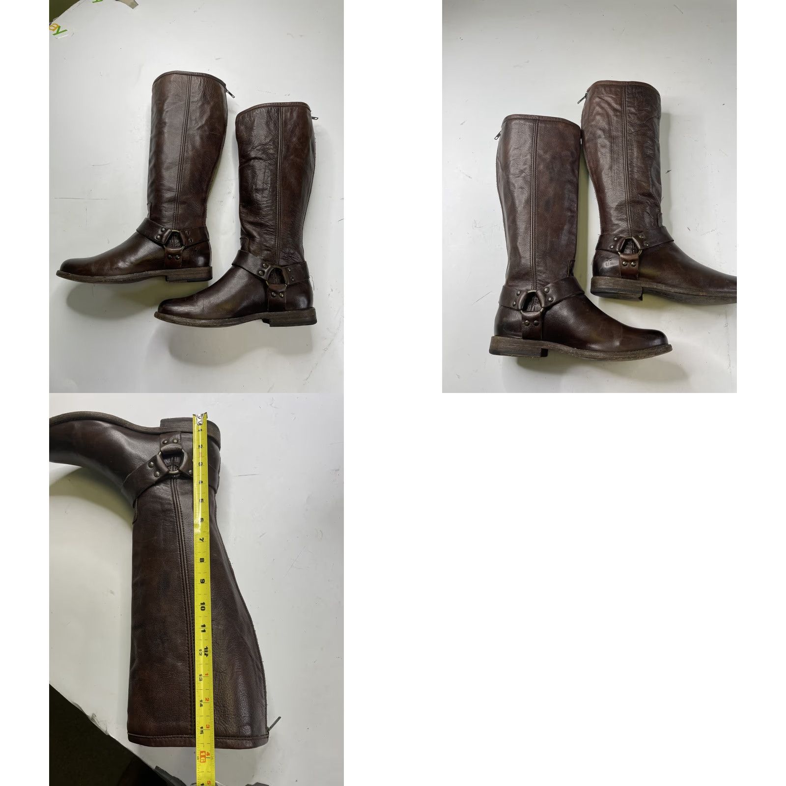 Frye Frye Riding Boots Womens 7.5 B Brown Leather Full Zip Calf Equestrian Boot Men? Wait. Size US 8 / IT 38 - 8 Thumbnail
