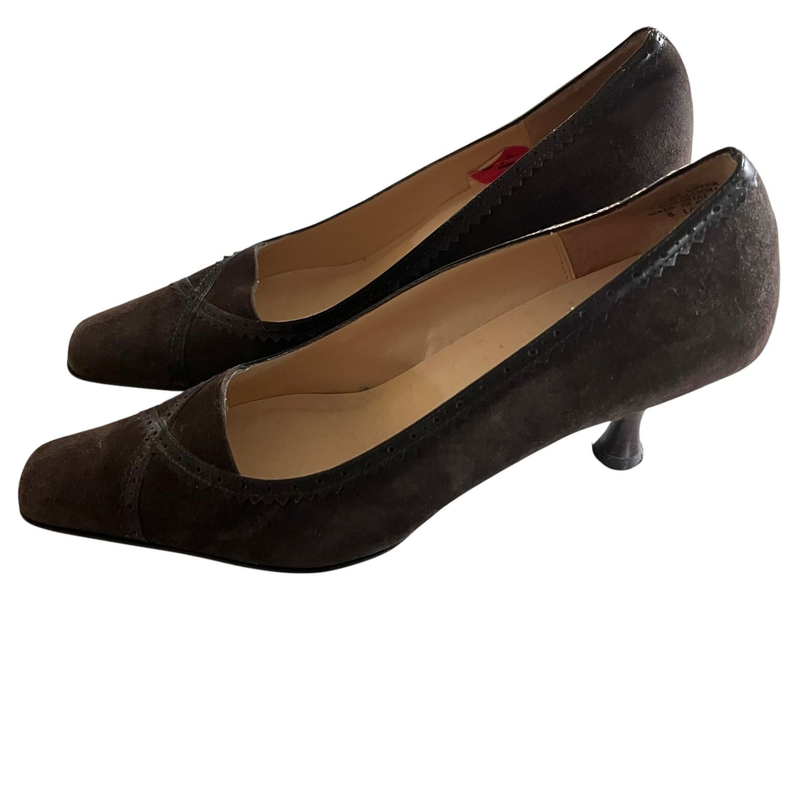 Anne Klein Anne Klein Chocolate Brown Suede Kitten Heel Pumps Size US 8.5 / IT 38.5 - 4 Thumbnail
