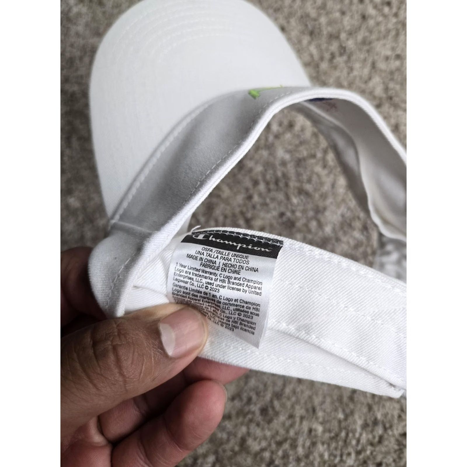 Champion Champion Visor Hat Cap One Size White Adjustable NWT Mens Baseball Cap Twill Cotton Vintage: No Size ONE SIZE - 4 Thumbnail