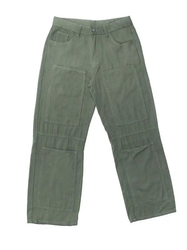 Japanese Brand Solid baggy jeans wide legs hip-hop street style Y2k Size US 34 / EU 50 - 4 Thumbnail