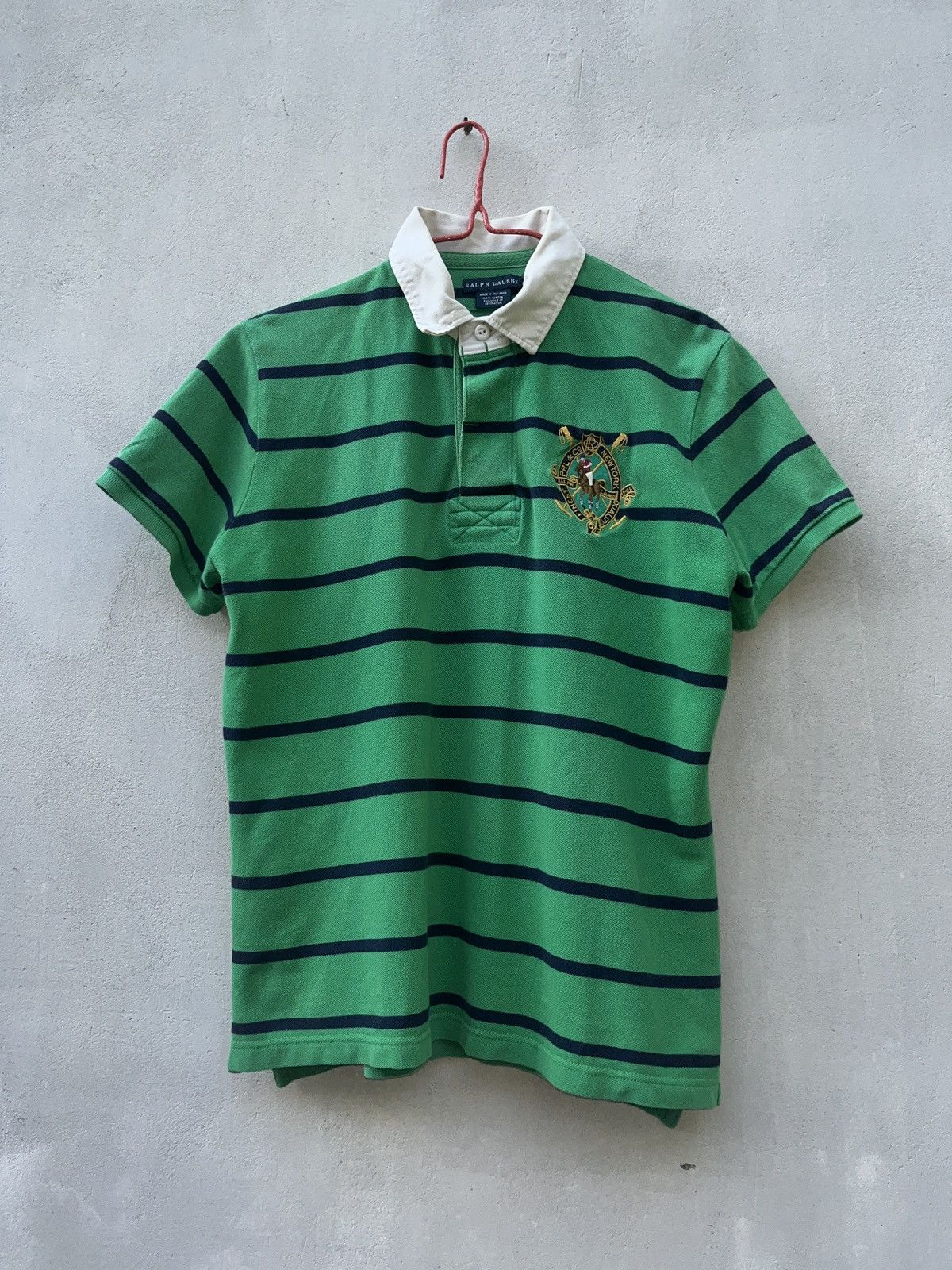 Ralph Lauren Vintage Polo Ralph Lauren Green Rugby Striped Polo T-Shirt Size XL / US 12-14 / IT 48-50 - 2 Thumbnail
