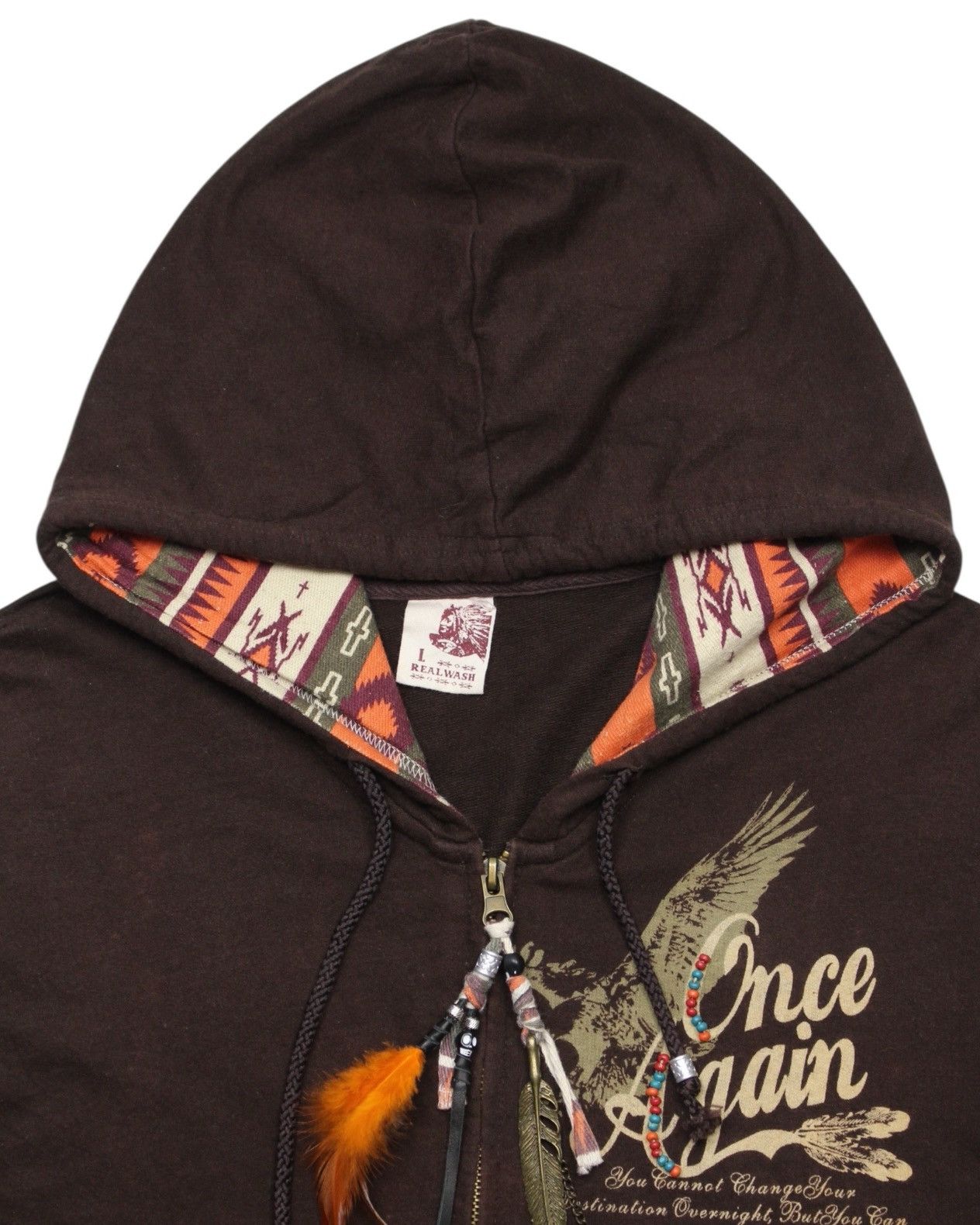 Hysteric Glamour 2000S REAL WASH JAPAN NATIVE BOHO SPIRIT FEATHER HOODIE Size US L / EU 52-54 / 3 - 3 Thumbnail