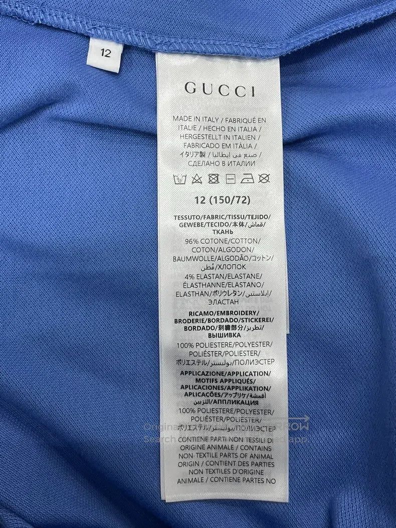Gucci Gucci Size12 Blue embroidered lapel short sleeves Size US S / EU 44-46 / 1 - 5 Thumbnail