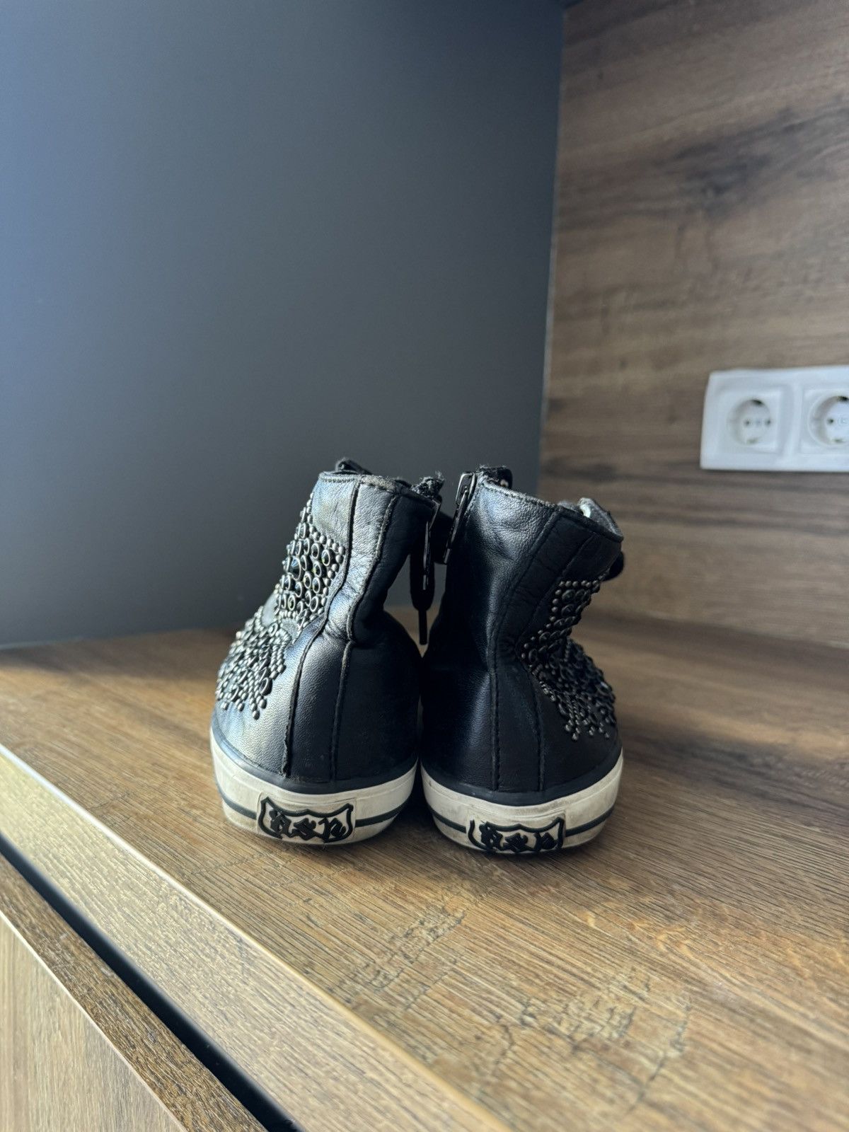 ASH ASH leather metallic inserts buttons high sneakers boots Size US 7 / IT 37 - 4 Thumbnail