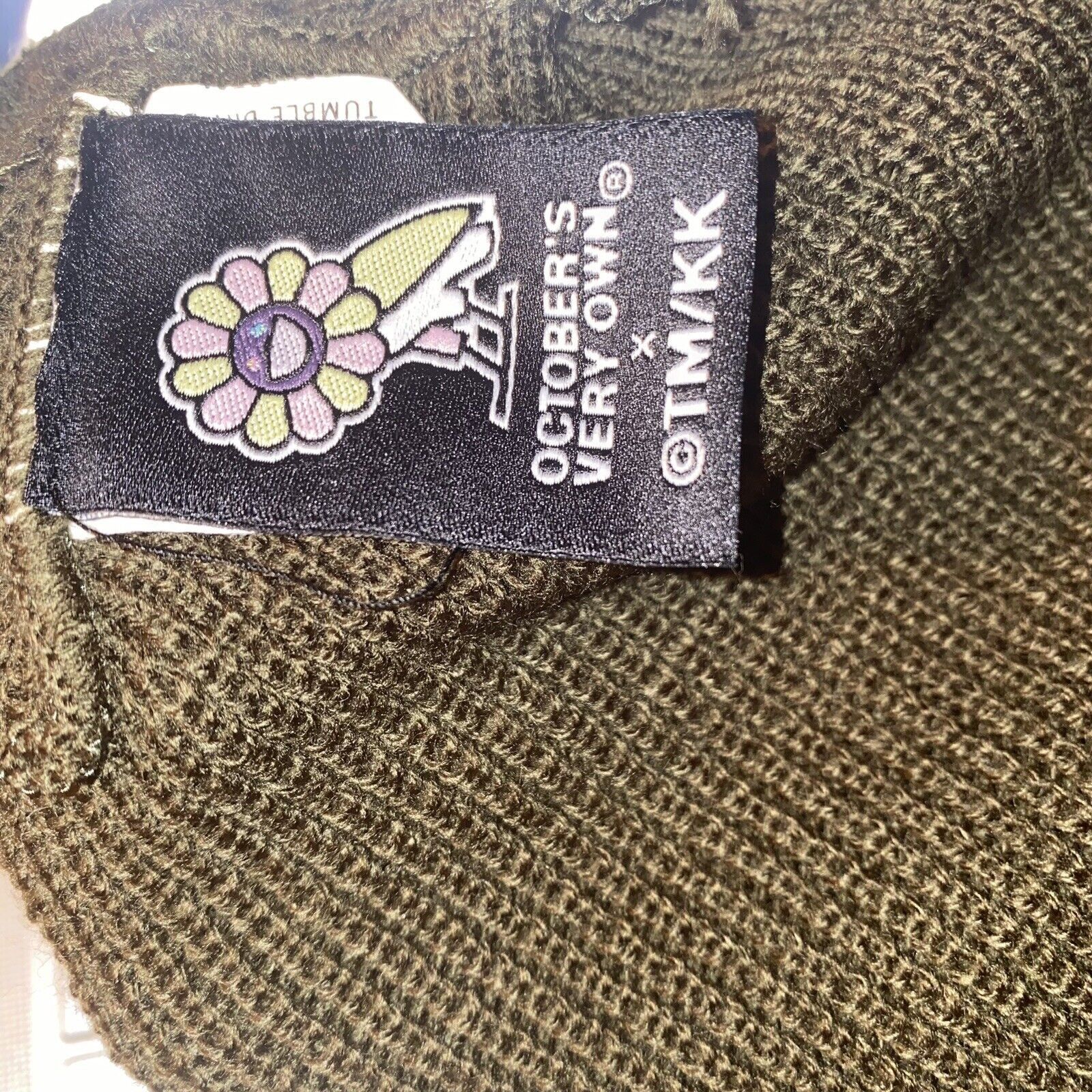 October's Very Own × Takashi Murakami OVO x Takashi Murakami Beanie October Very Own Olive Green Size ONE SIZE - 2 Thumbnail