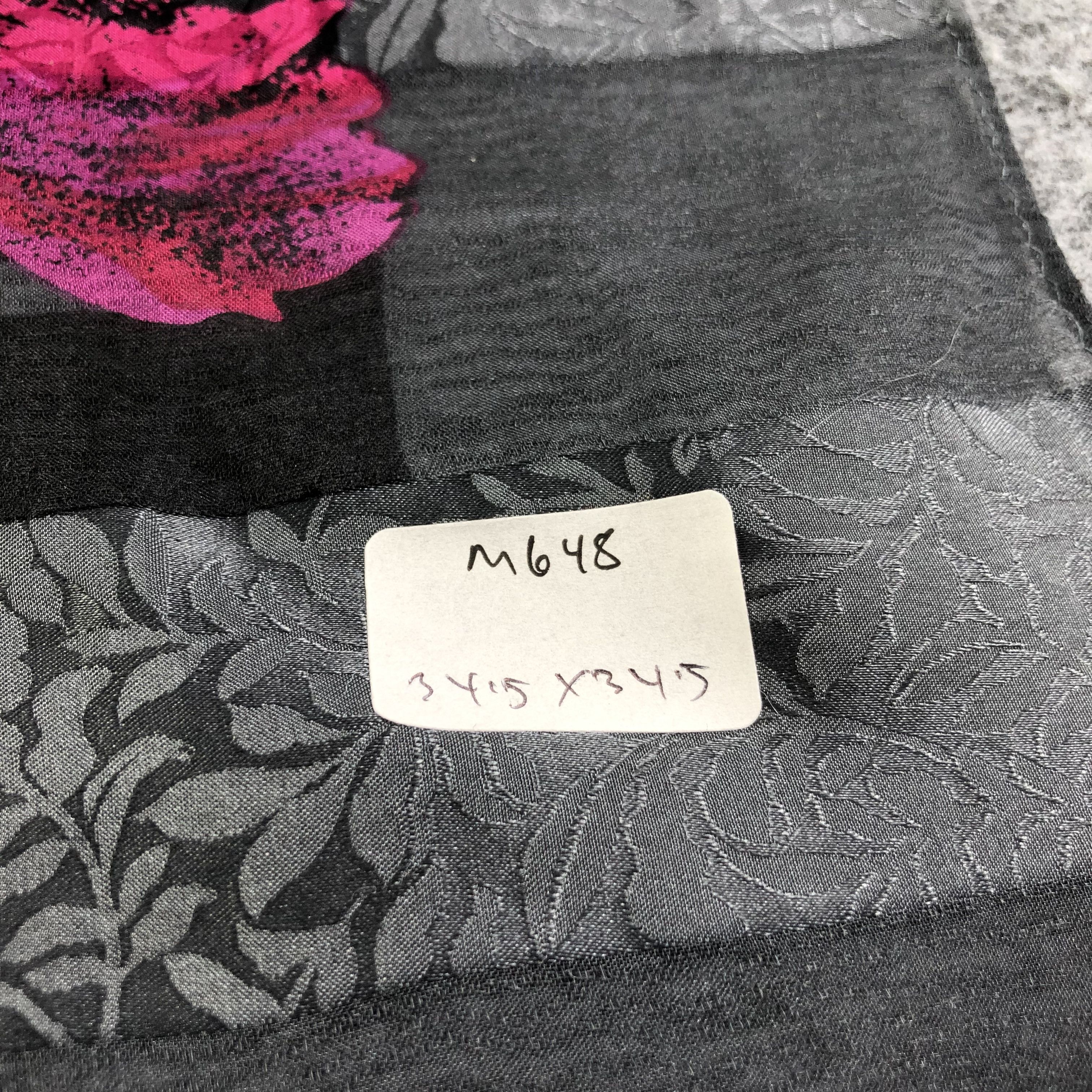 Vintage Luxury Floral Silk Scarf M648 Size ONE SIZE - 5 Thumbnail
