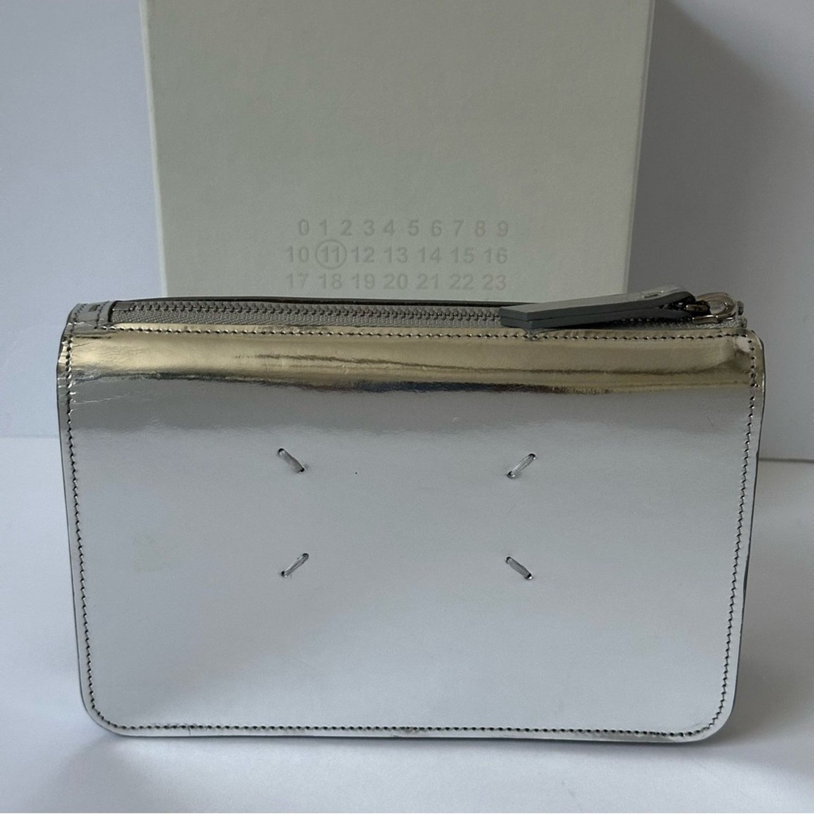 Maison Margiela MM11 SS17 Silver Reflective Mirror Leather Clutch w/ Strap Size ONE SIZE - 4 Thumbnail