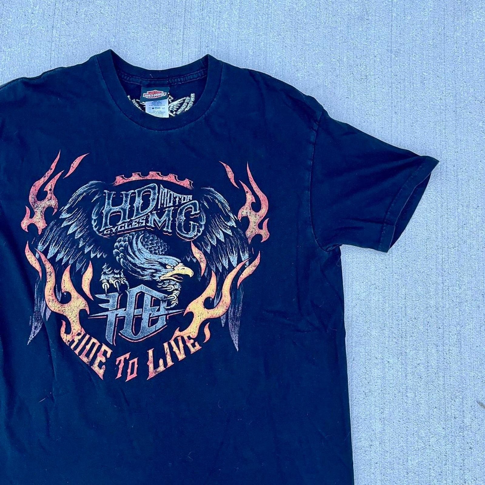 Harley Davidson Vintage harley davidson flame tshirt Size US XL / EU 56 / 4 - 1 Thumbnail