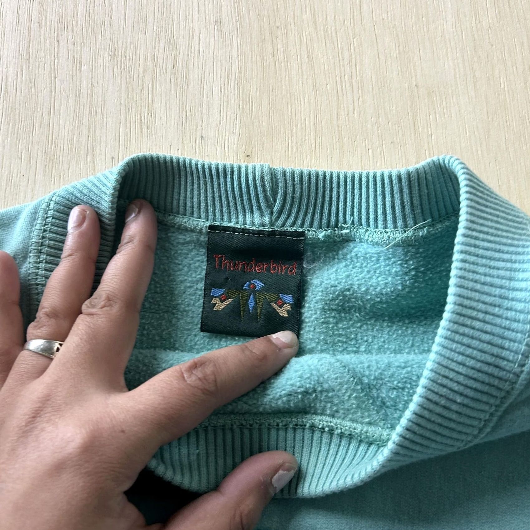 Vintage VINTAGE Thunderbird Sweatshirt Mens Large Blue Fleece French River CANADA Logo Embroidered Crew Neck Size US L / EU 52-54 / 3 - 3 Thumbnail