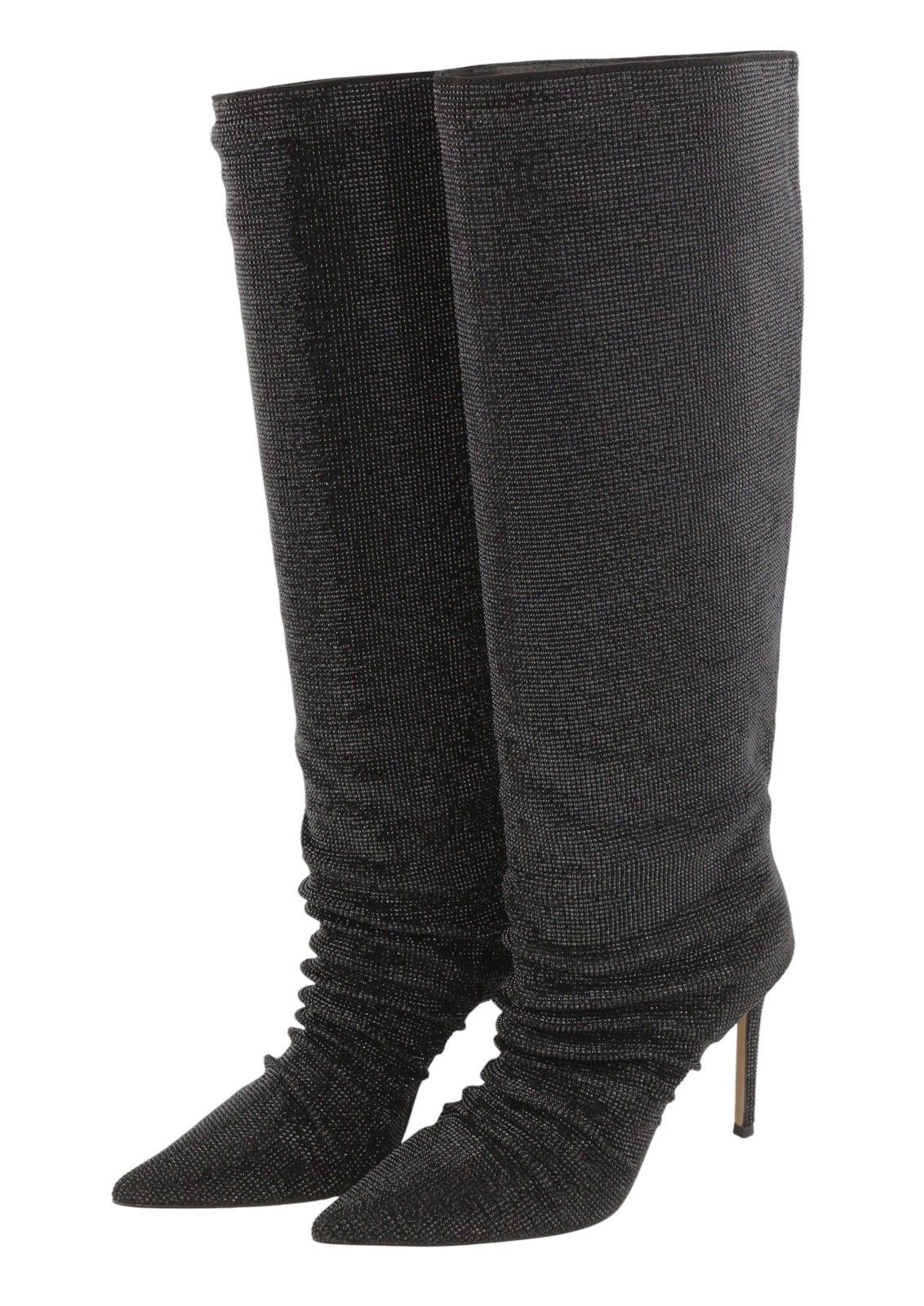 Other LOLA CRUZ LIEVIN EU37 Black Leather Glitter Shiny 87538 Size US 6 / IT 36 - 4 Thumbnail