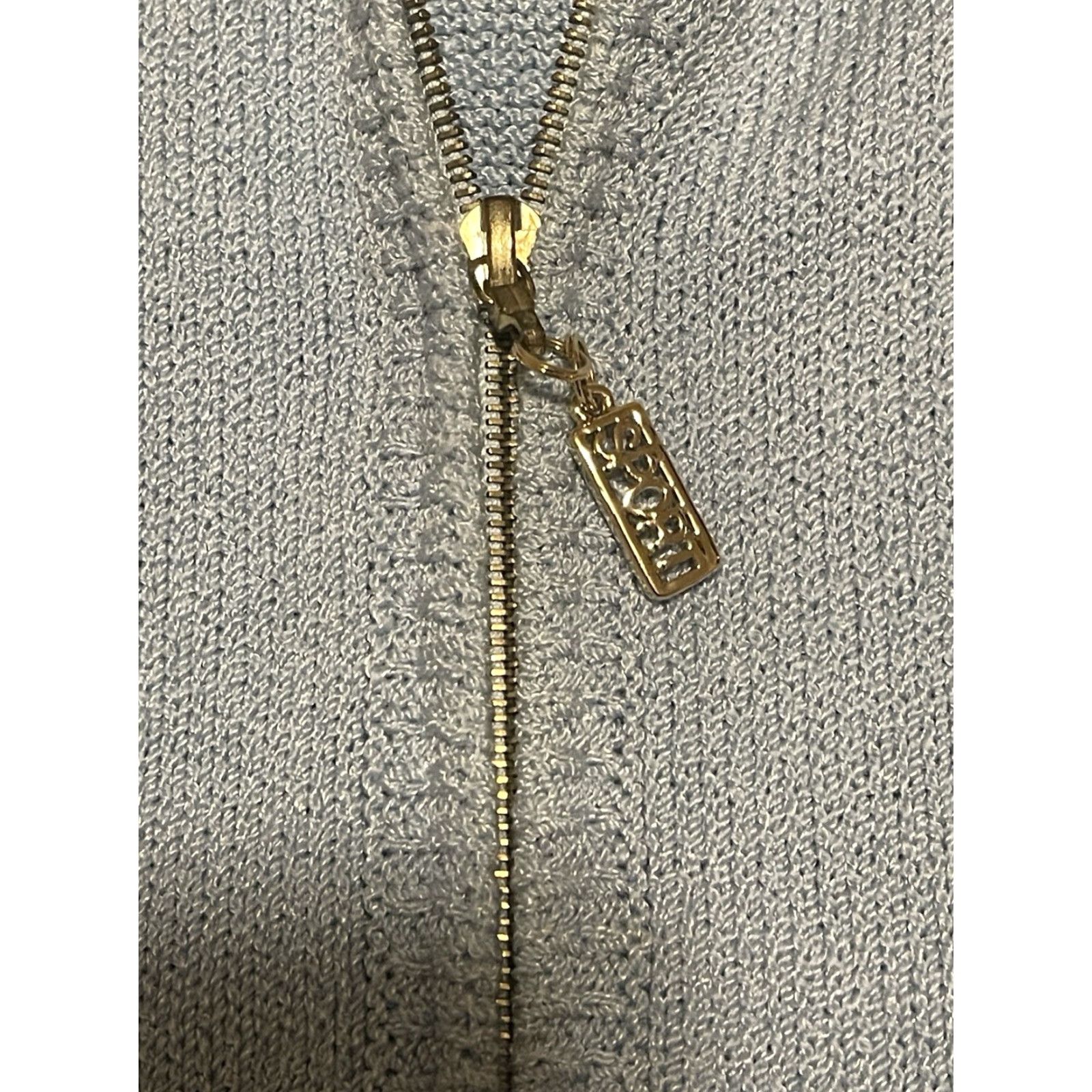 St. John St. John Sport Jacket Knit Zip-Up Wool Blend Light Blue Made In USA - Women's Large Size L / US 10 / IT 46 - 4 Thumbnail