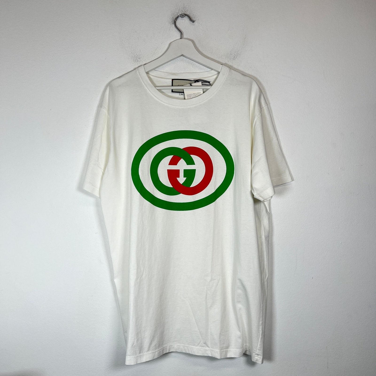 Gucci GUCCI T SHIRT BLACK GG MONOGRAM LOGO WHITE 616036