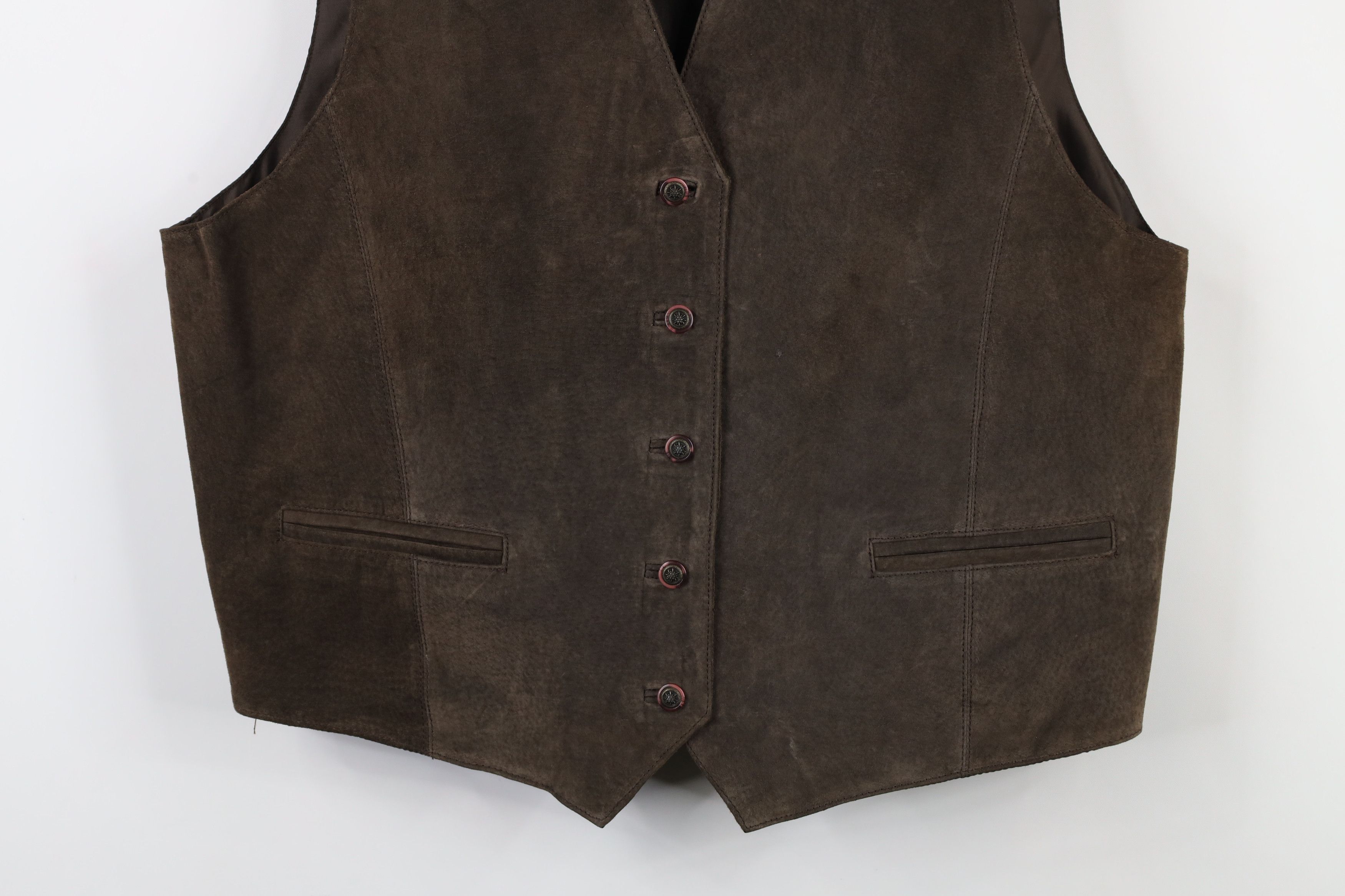 Vintage Vintage 90s Streetwear Suede Leather Tie Back Vest Jacket Size XL / US 12-14 / IT 48-50 - 3 Thumbnail