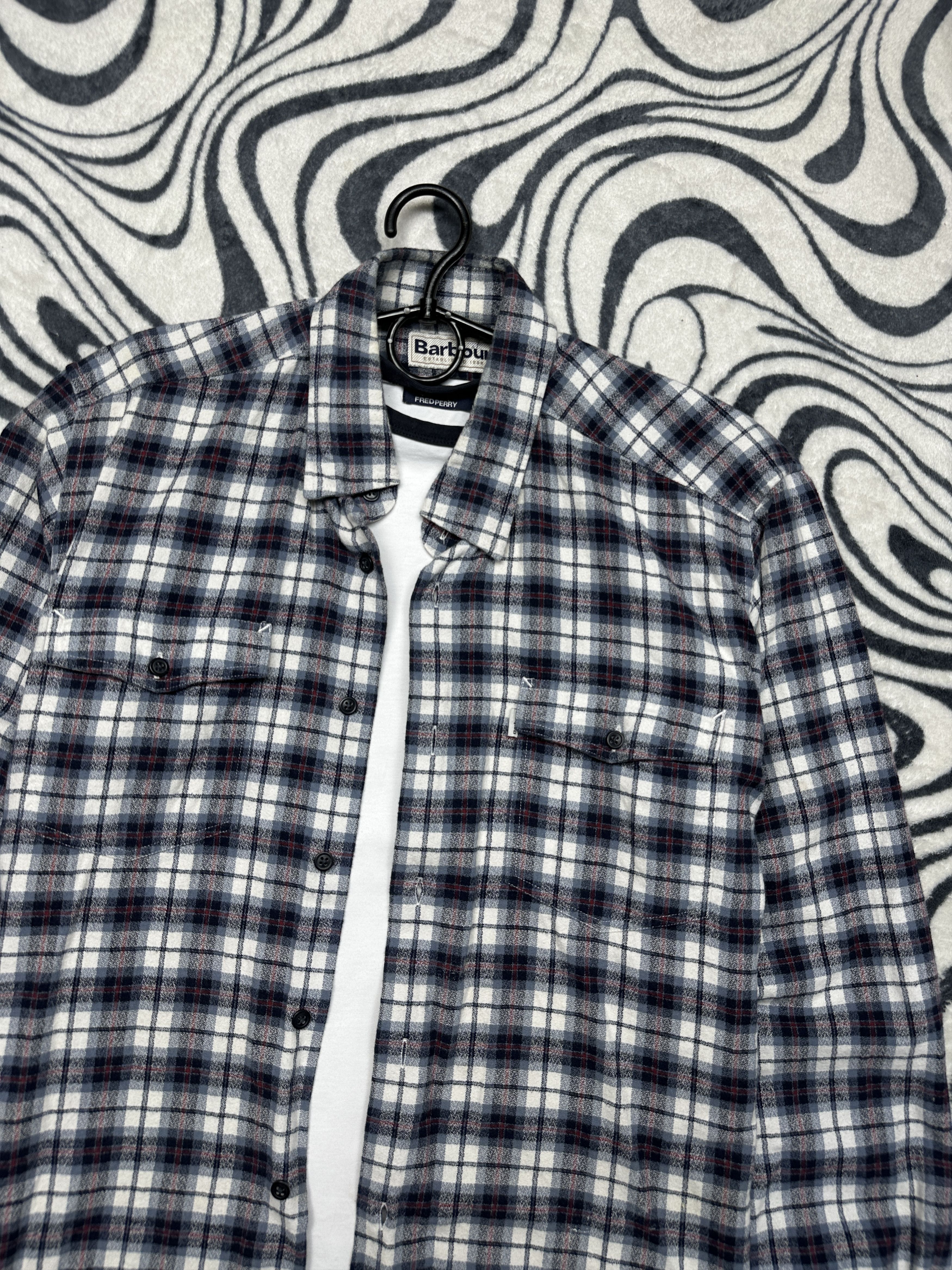 Barbour Barbour Mens Whitehall Flannel Plaid Shirt Size US XL / EU 56 / 4 - 2 Thumbnail