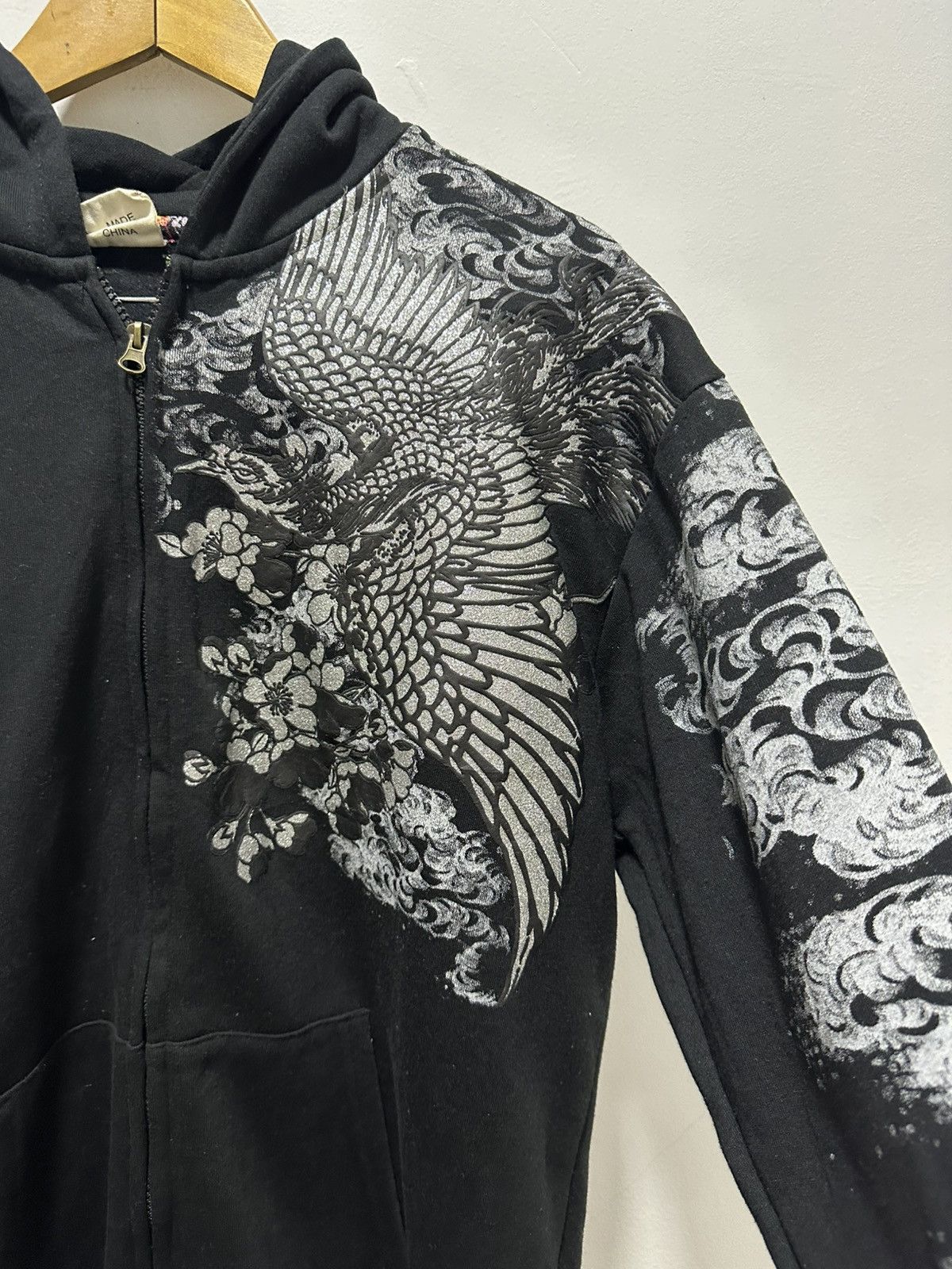 Japanese Brand Vintage Phoenix Full Print Zipper Hoodie Design Size US XL / EU 56 / 4 - 8 Thumbnail