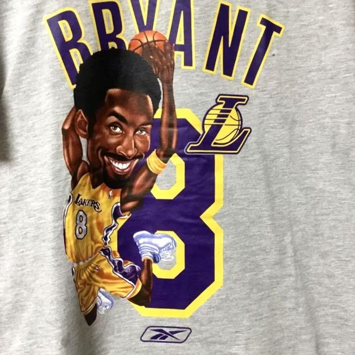Reebok Kobe Bryant NBA Los Angeles Lakers Reebok Gray T Shirt Size M Vintage Rare Size US M / EU 48-50 / 2 - 2 Thumbnail