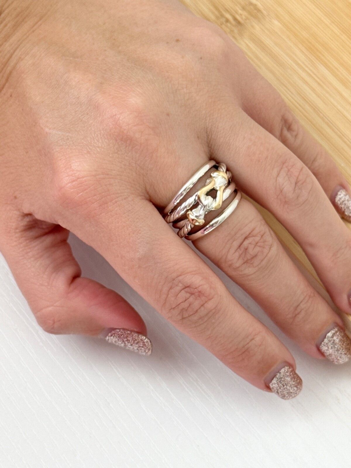 David Yurman david yurman buckle ring sterling silver & 750 gold Size ONE SIZE - 4 Thumbnail