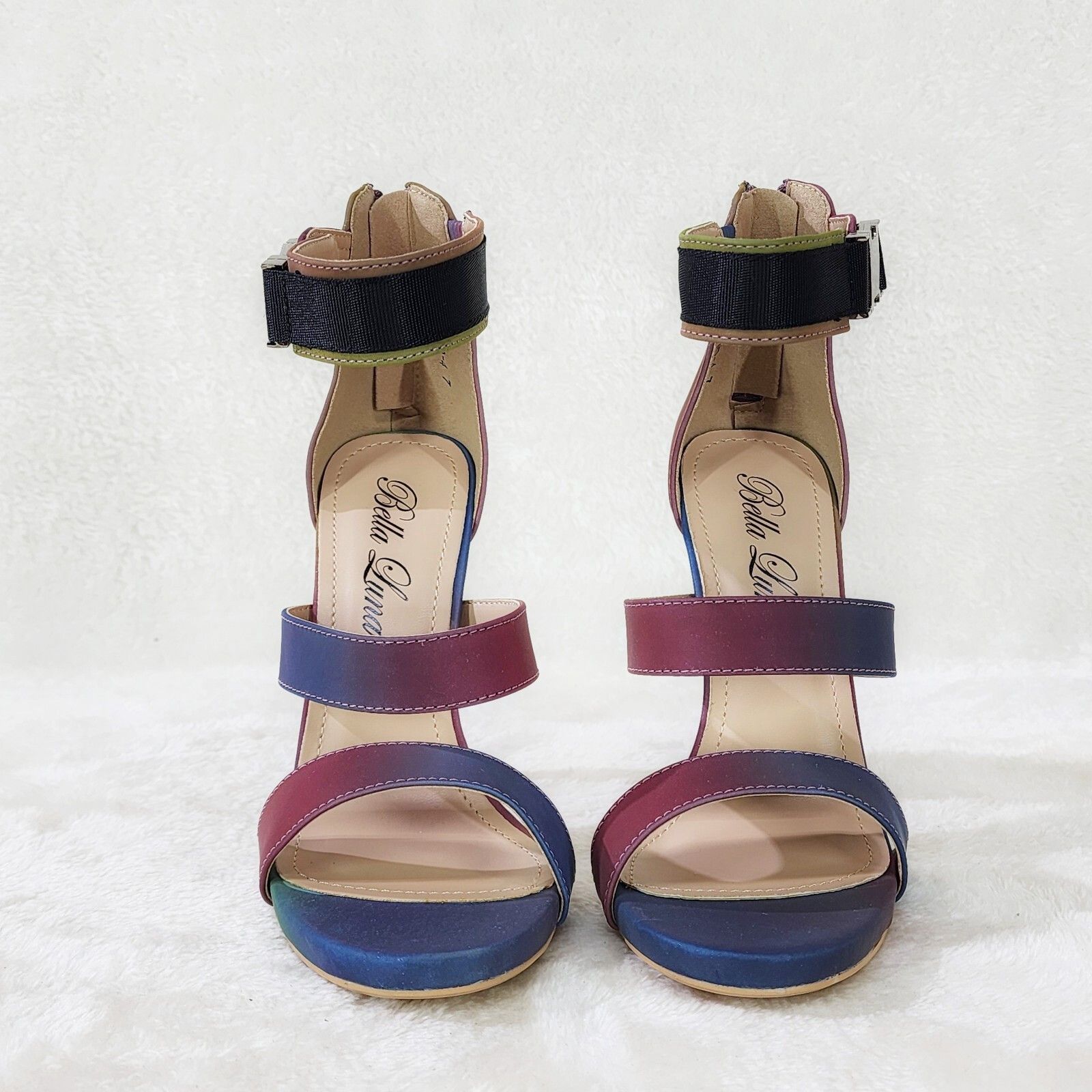 Other Festive Colorful Reflective Triple Strap Mini Platform High Size US 8 / IT 38 - 5 Thumbnail