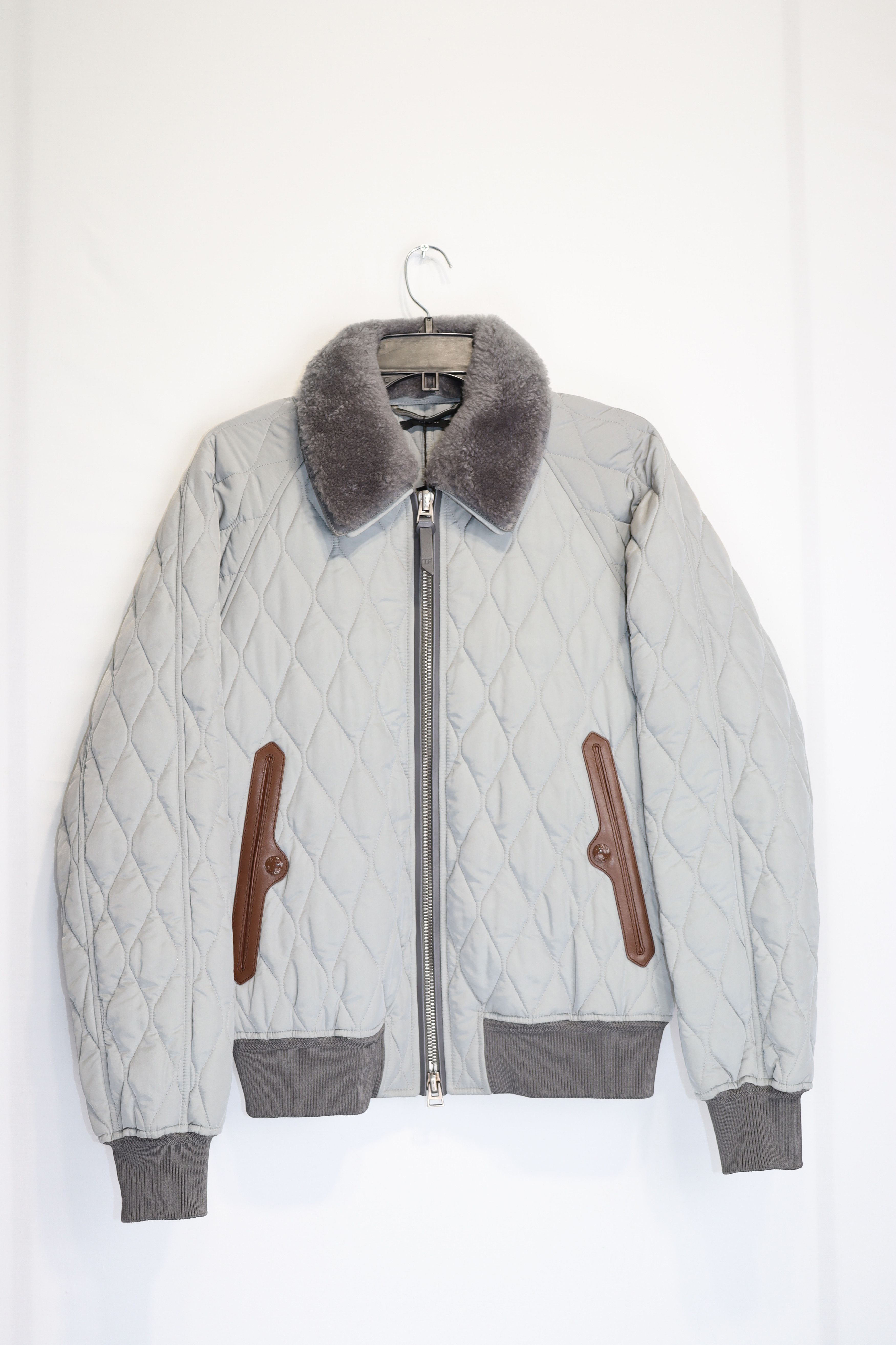 Tom Ford o1rshd1 Quilted Padded Blouson Jacket With Shearling Collar Size US M / EU 48-50 / 2 - 2 Thumbnail