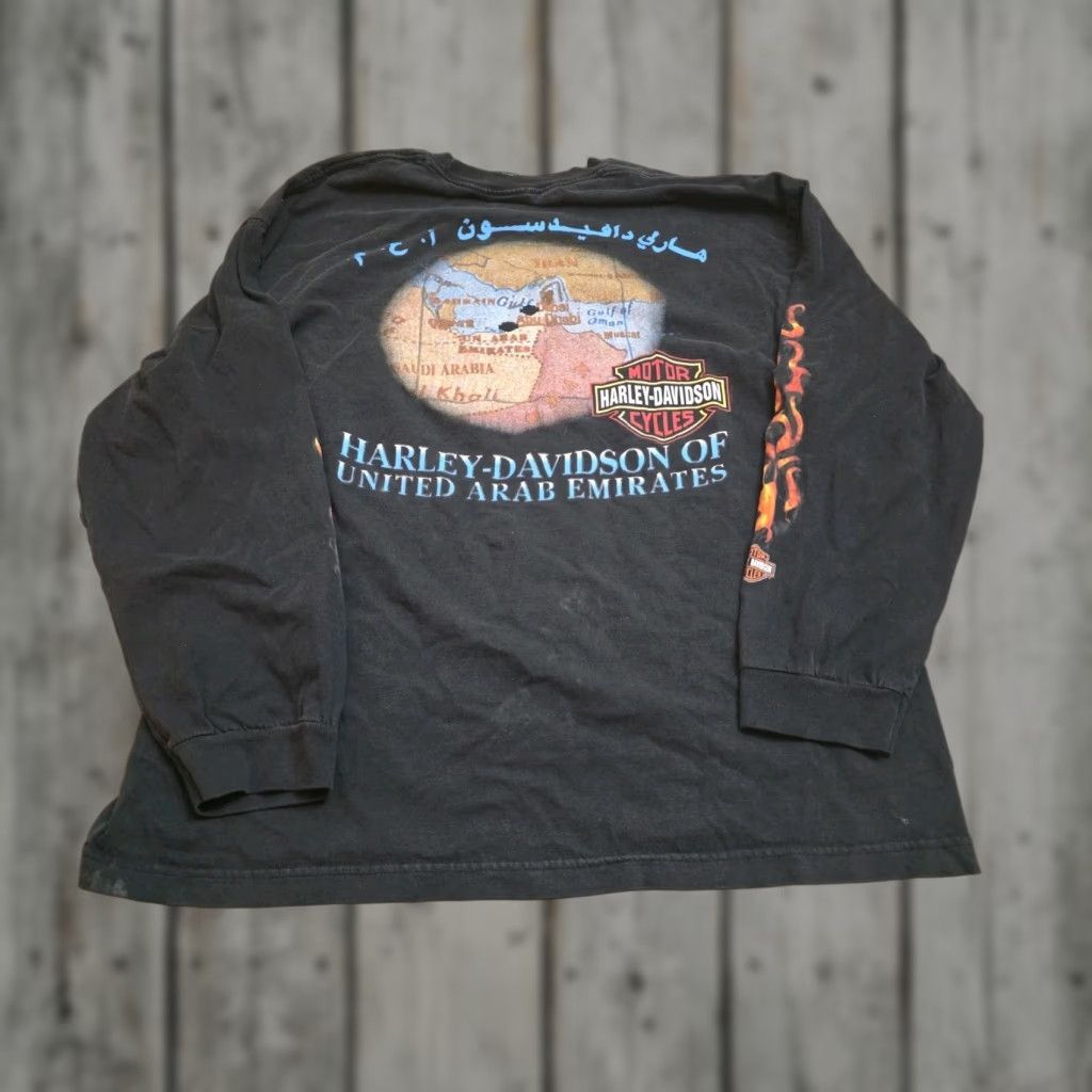 Harley Davidson VINTAGE Harley-Davidson United Arab Emirates Tee T-Shirt 2XL Biker Shirt Men Black 2000s Size US XXL / EU 58 / 5 - 1 Thumbnail