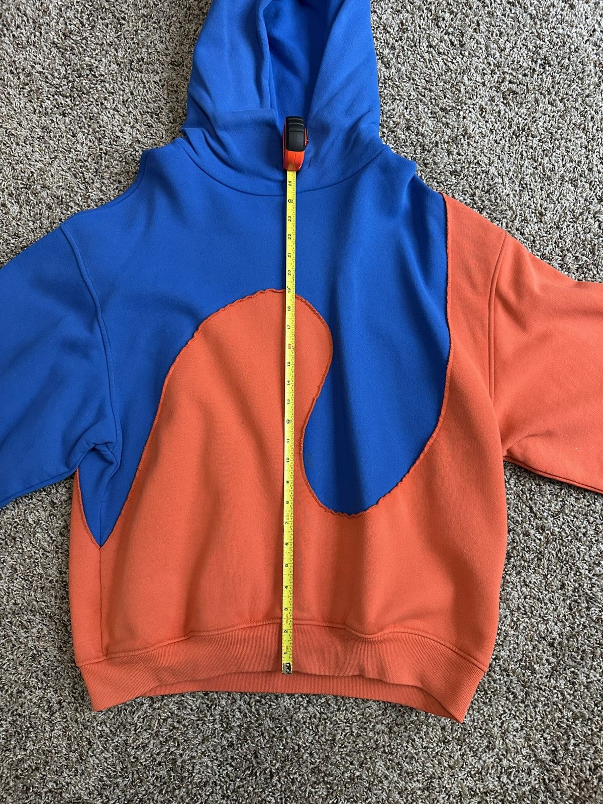 ERL ERL Colorblock Hoodie Blue Orange Swirl Oversized Size L Size US L / EU 52-54 / 3 - 4 Thumbnail