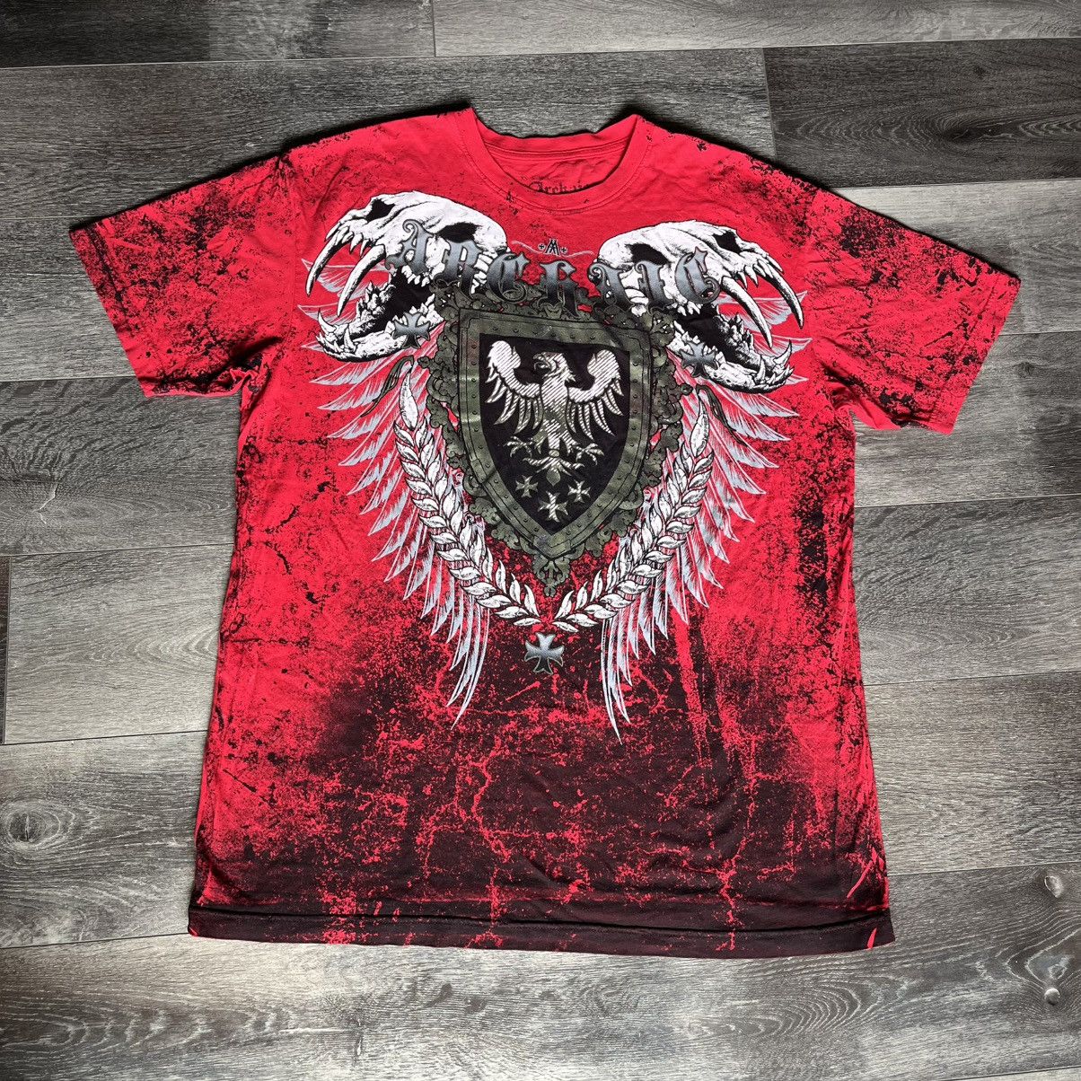 Affliction Vintage 2000s Archaic Affliction Ruse Skull Graphic T Shirt Size US XL / EU 56 / 4 - 1 Thumbnail