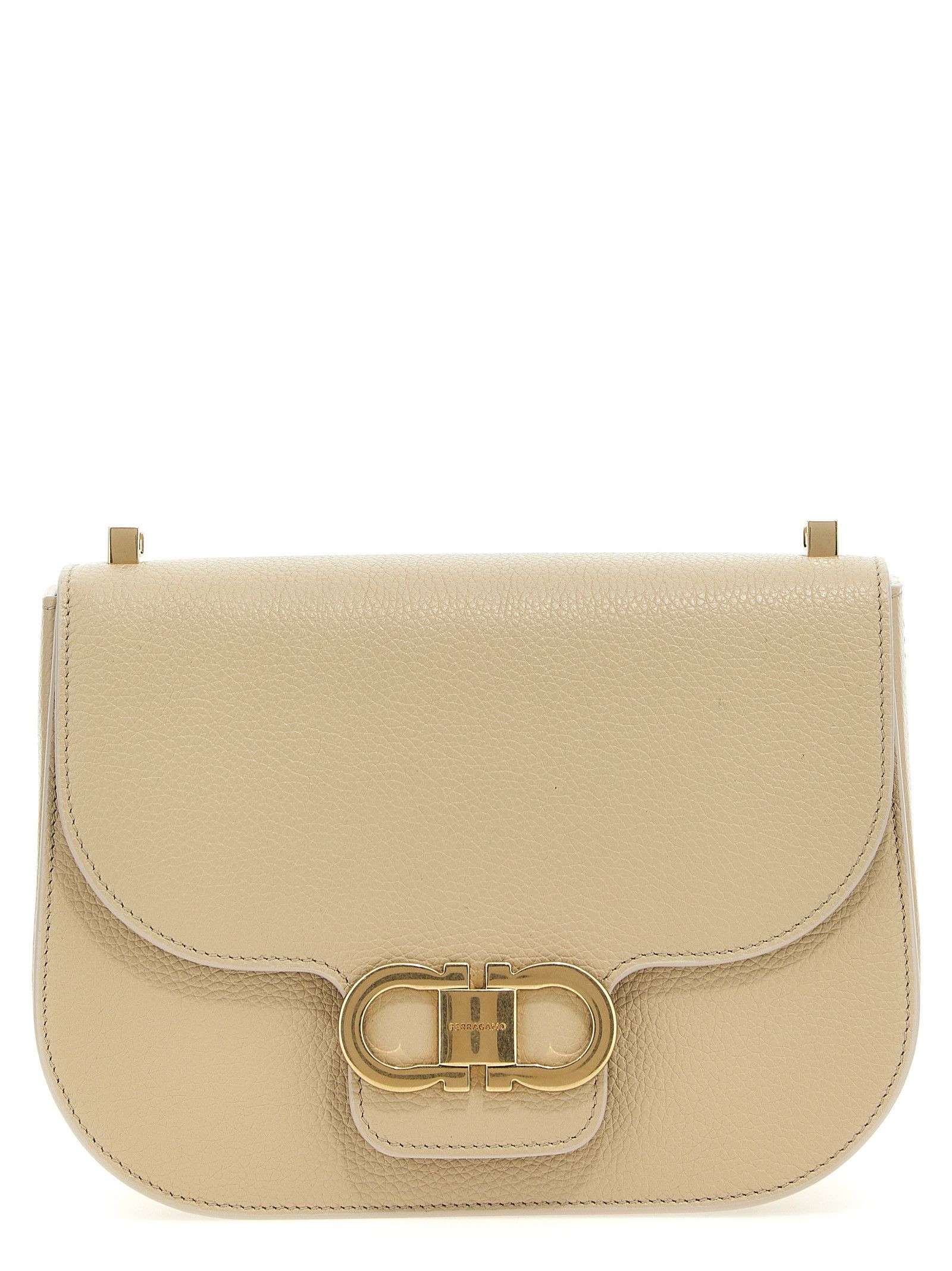Salvatore Ferragamo 'gancini S' Crossbody Bag in Beige, Women's