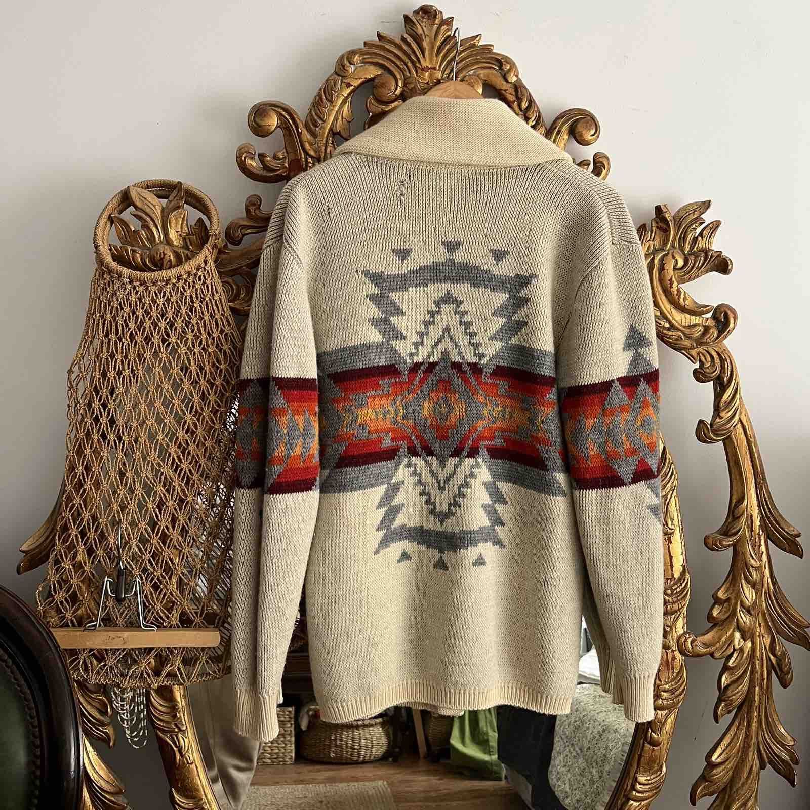 Pendleton Distressed Vintage 70's Pendleton Navajo Knitted Cardigan Size US M / EU 48-50 / 2 - 2 Thumbnail