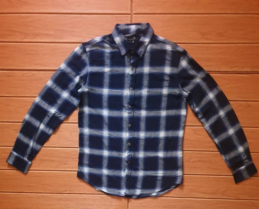 PPFM 💥Roshell checkered blue Japanese brand flannel shirt Size US M / EU 48-50 / 2 - 1 Thumbnail
