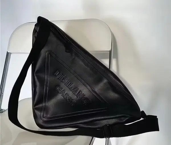 Japanese Brand Fashion hip hop triangle pu leather shoulder messenger bag Size ONE SIZE - 3 Thumbnail