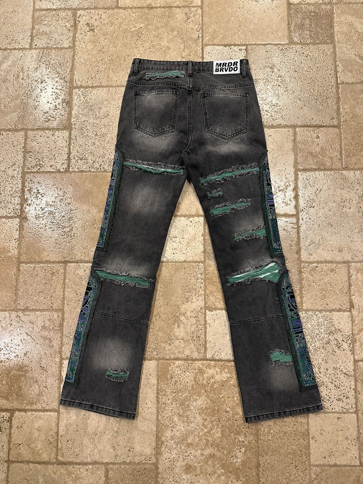Who Decides War Who Decides War WDW Catherdral Patch Fusion Flare Denim Size US 30 / EU 46 - 7 Thumbnail