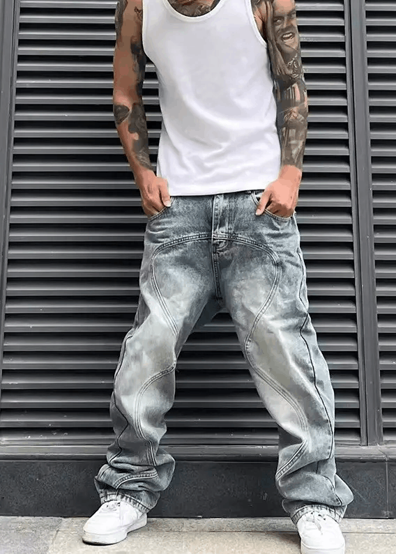 Jean Washed distressed blue jeans Size US 30 / EU 46 - 8 Thumbnail