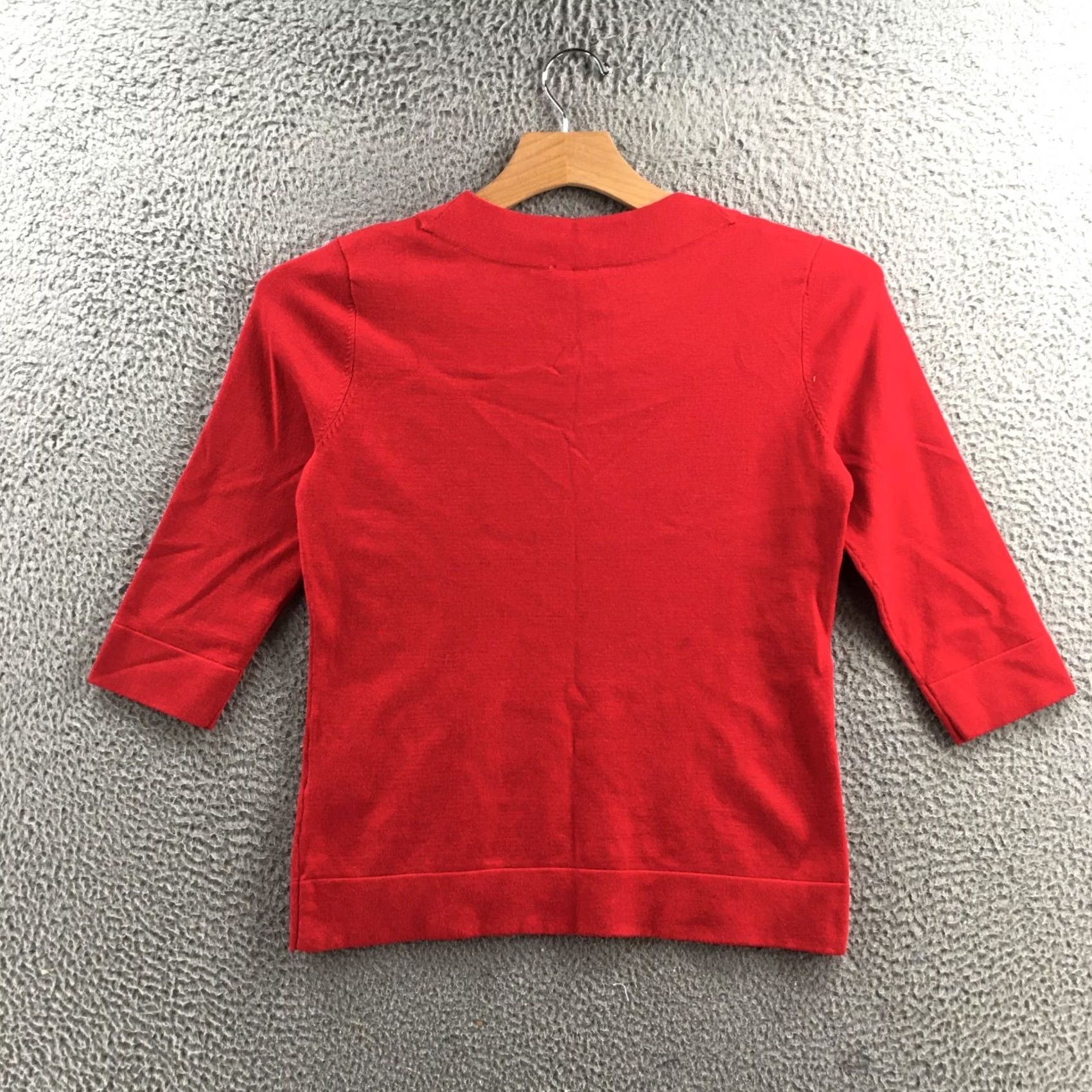 Calvin Klein Calvin Klein Sweater Womens S Red Knit 3/4 Sleeve Casual Pullover Crew Neck NEW Size S / US 4 / IT 40 - 7 Thumbnail
