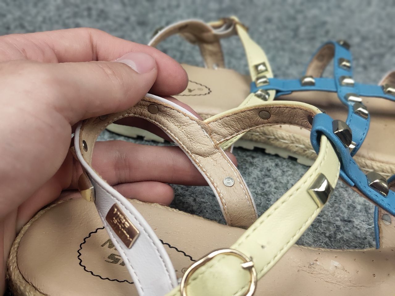 Miss Sixty Miss Sixty Gladiator Sandals Blue Beige Women's Shoes Y2K Size US 7 / IT 37 - 12 Thumbnail