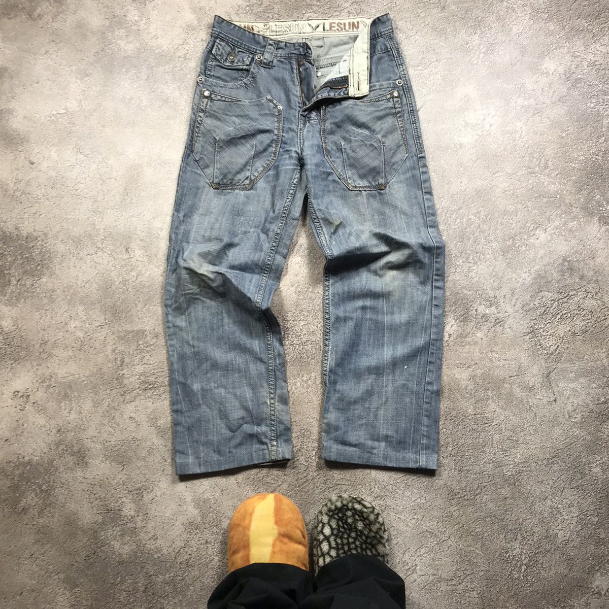 Vintage Vintage 90s Distressed Baggy Jeans Grunge Thrashed Blue 28 Size US 28 / EU 44 - 2 Thumbnail