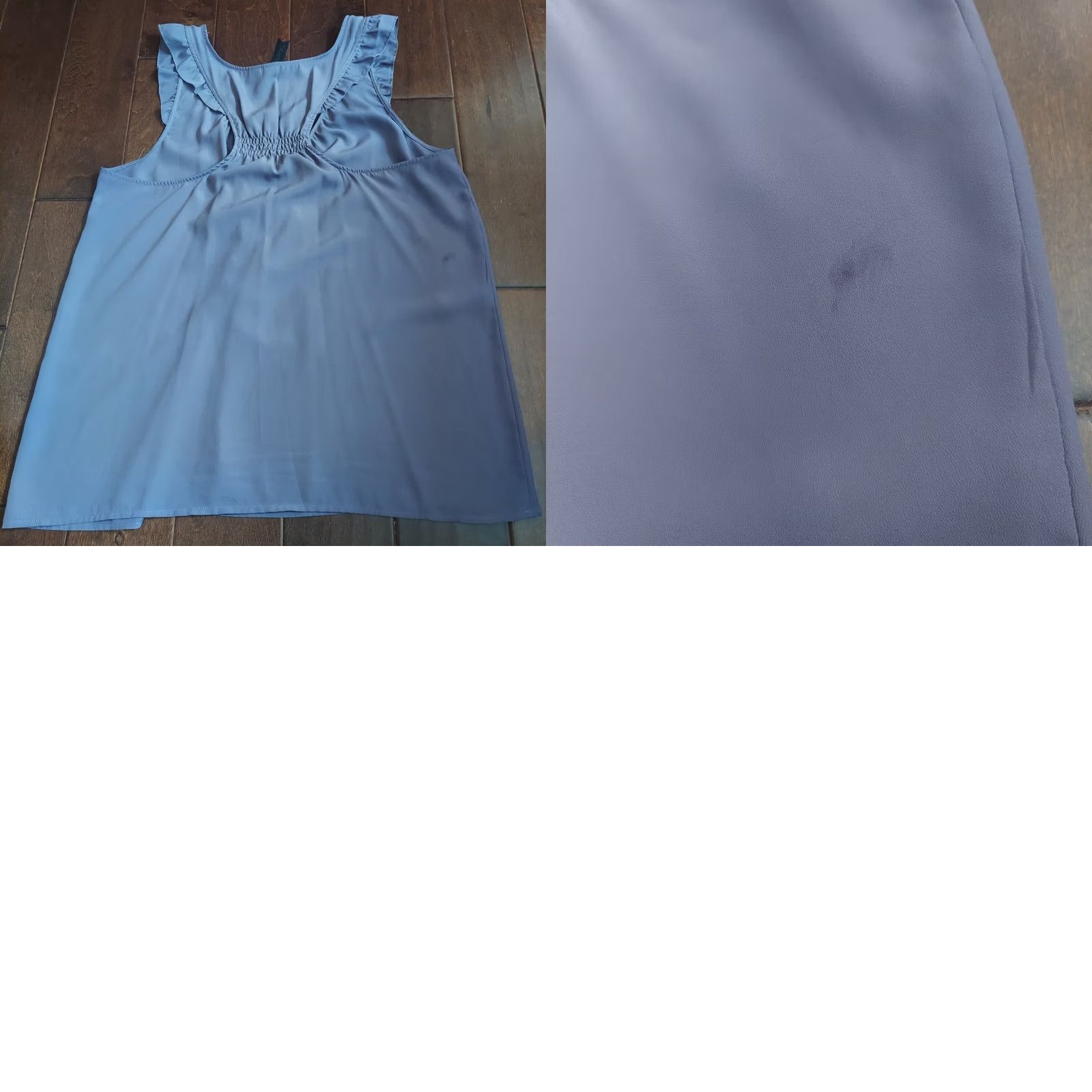Brandblack Petticoat Alley Blouse - Blue Black Ruffle Sleeveless, L, Women, Polyester, Basic, Size L, Pre-owned, (Petticoat Alley) Size L / US 10 / IT 46 - 10 Thumbnail