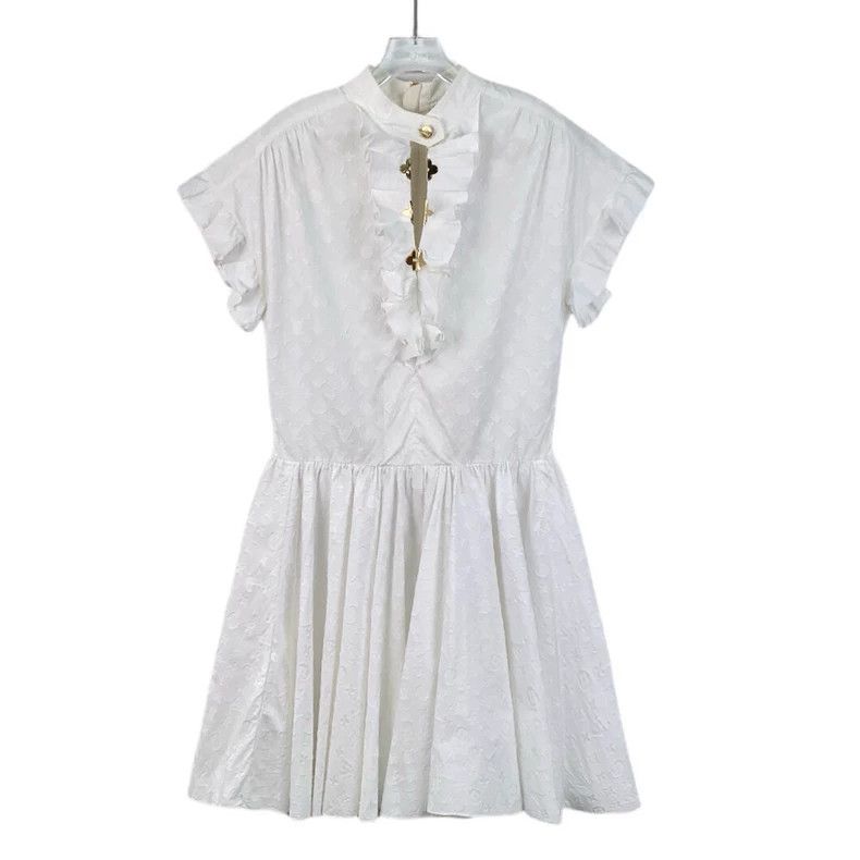 Louis Vuitton Louis Vuitton White logo embossed full-print cotton lace s Size XS / US 0-2 / IT 36-38 - 1 Thumbnail